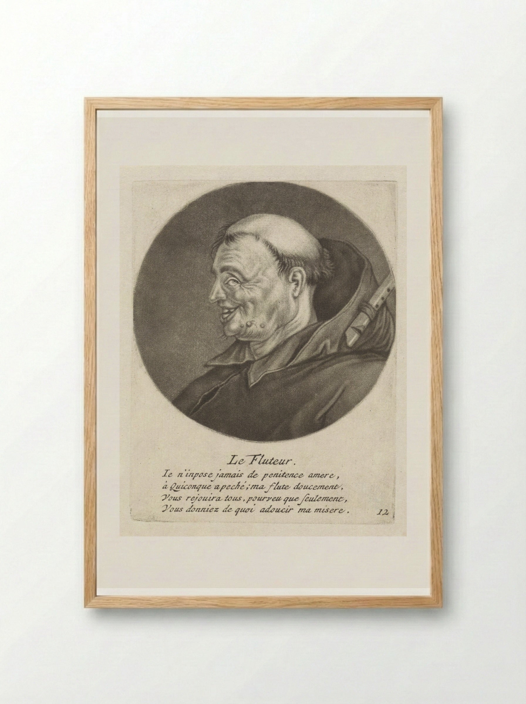 Monnik met een fluit (Le Fluteur) - Jacob Gole - Framed Print Wood