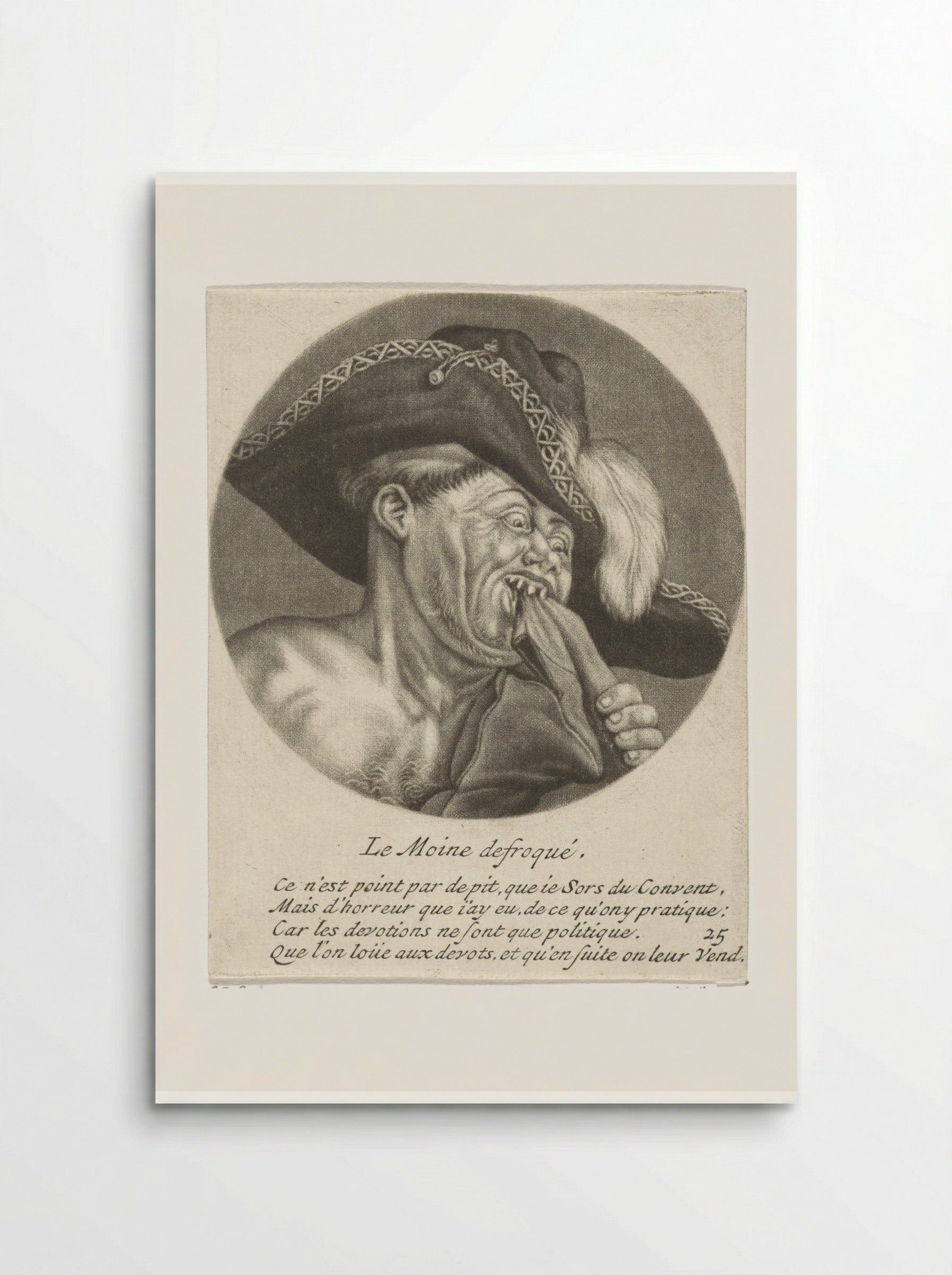 Monnik met een gevederde hoed - Jacob Gole - Poster