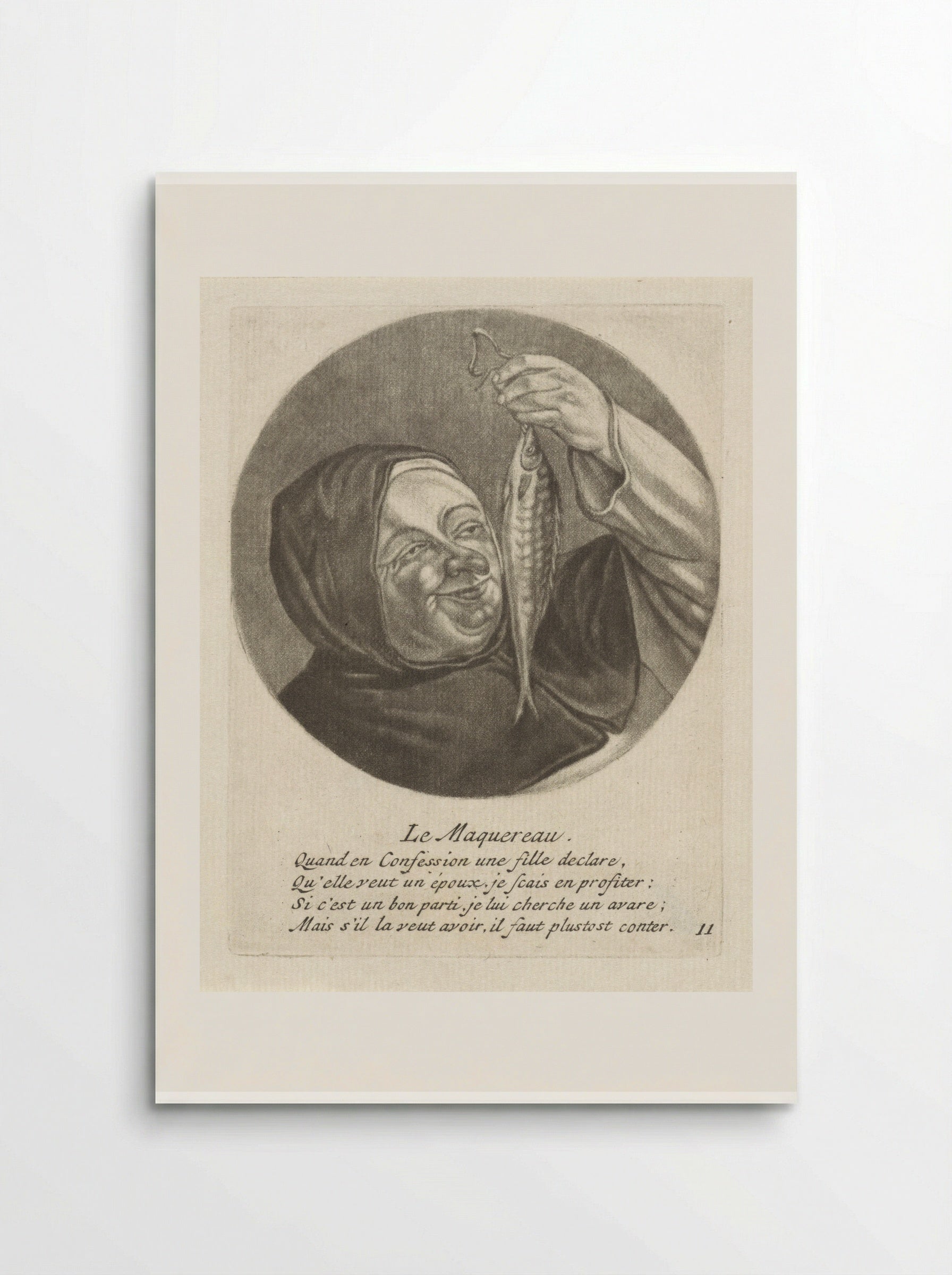 Monnik met een makreel - Jacob Gole - Poster