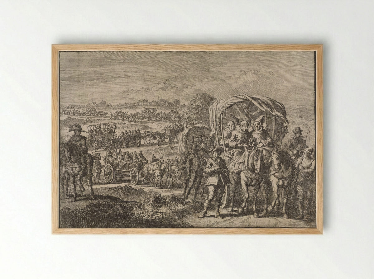 Monniken uit Noord-Brabant vluchten naar Antwerpen, 1637 - Johann David Zunner - Framed Print Wood