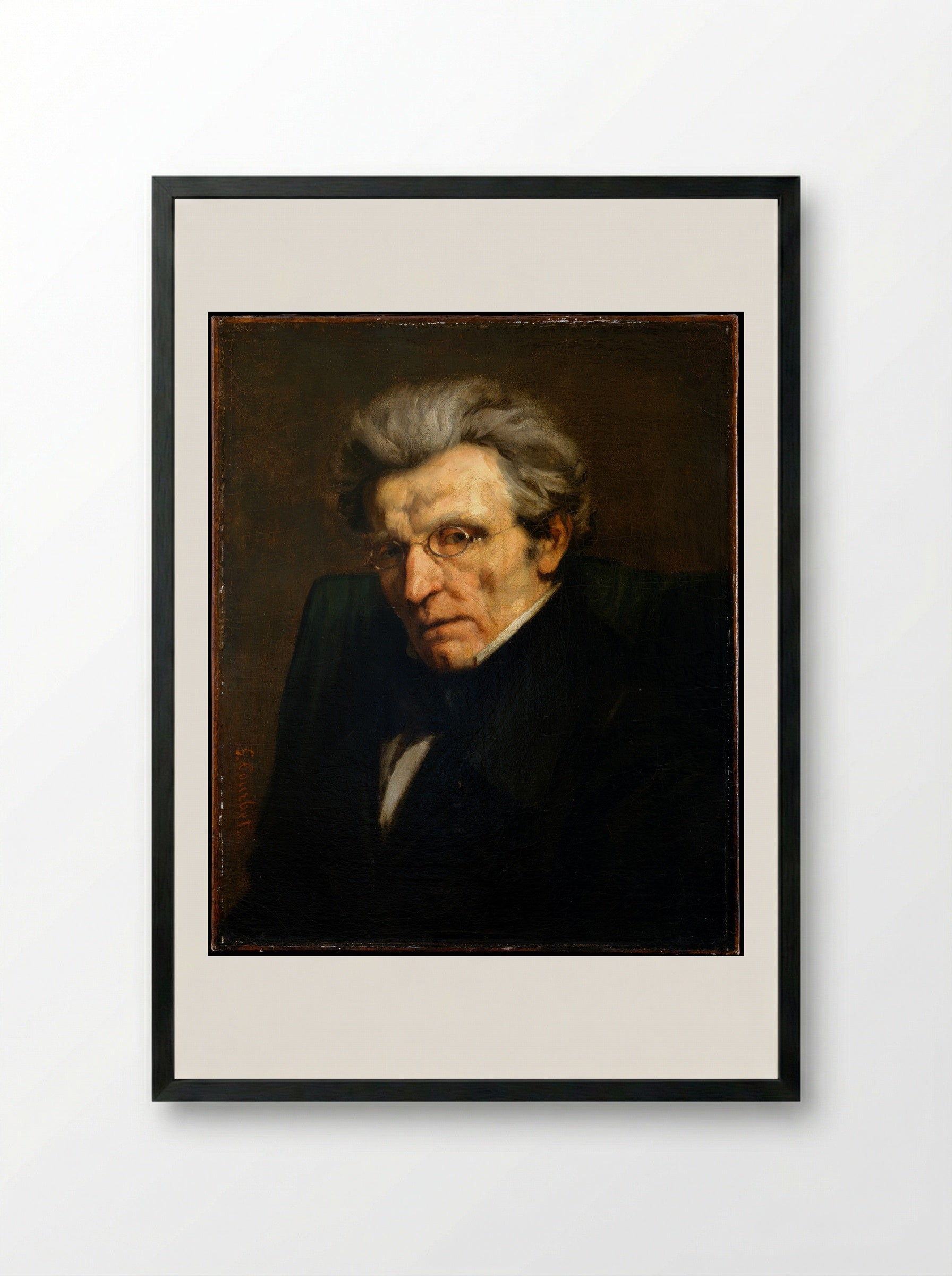 Monsieur Suisse - Gustave Courbet - Framed Print Black