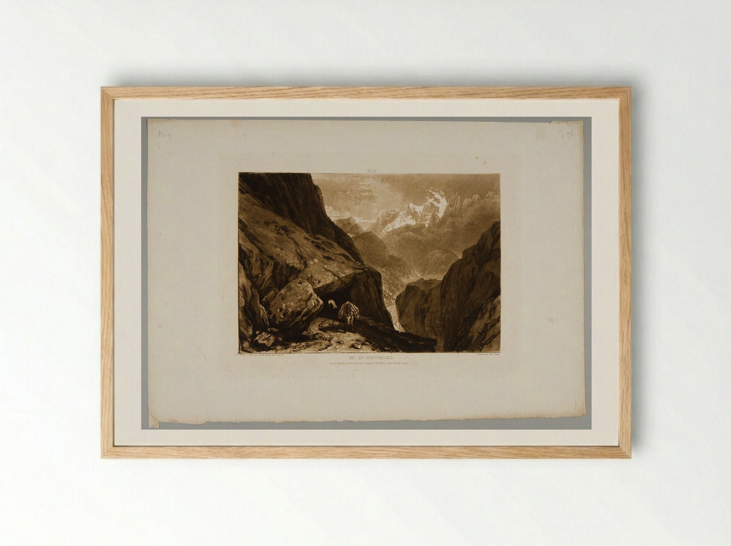 Mont Saint Gothard - Charles Turner - Framed Print Wood