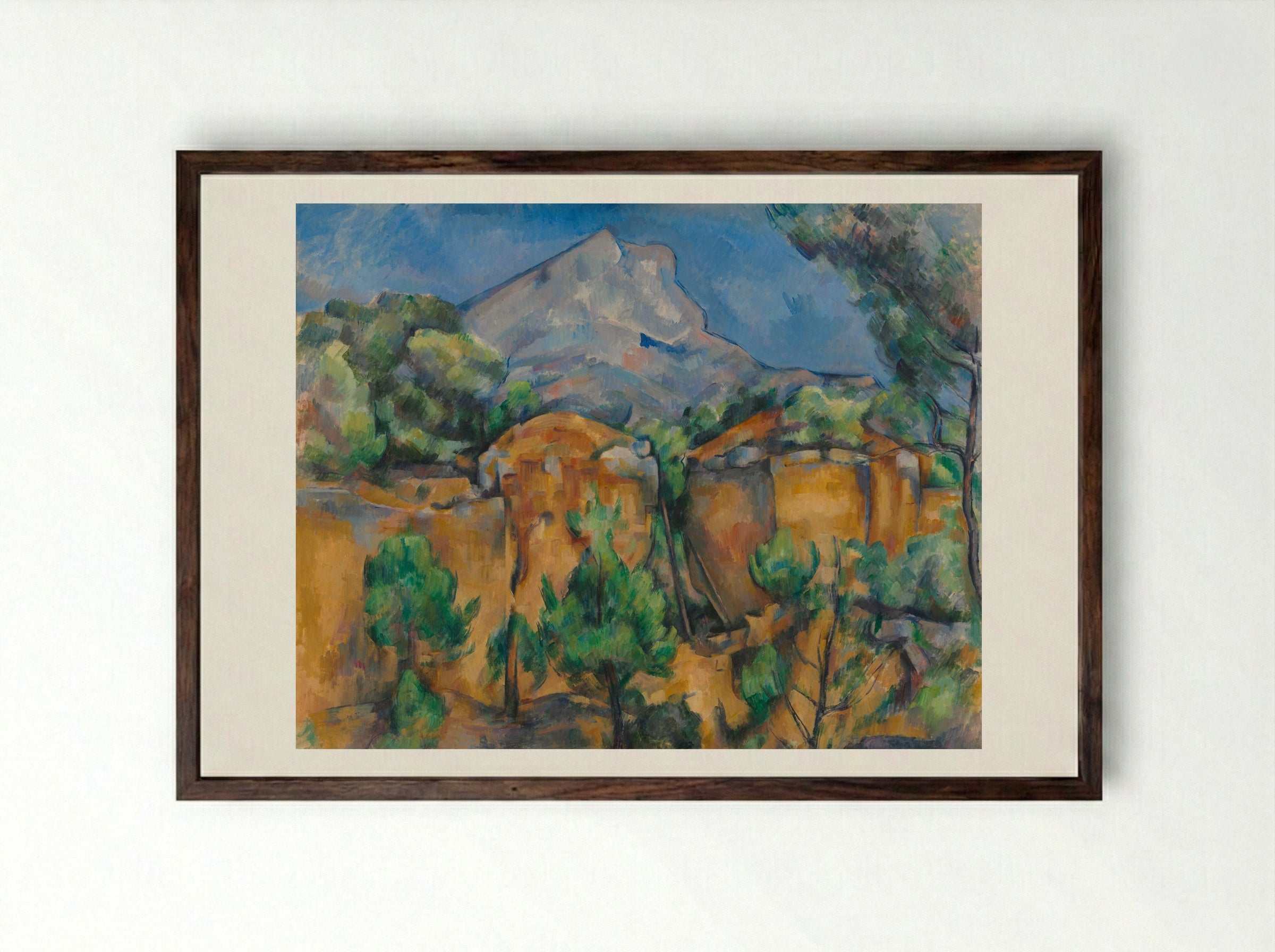 Mont Sainte-Victoire - Paul Cézanne - Framed Print Dark Wood