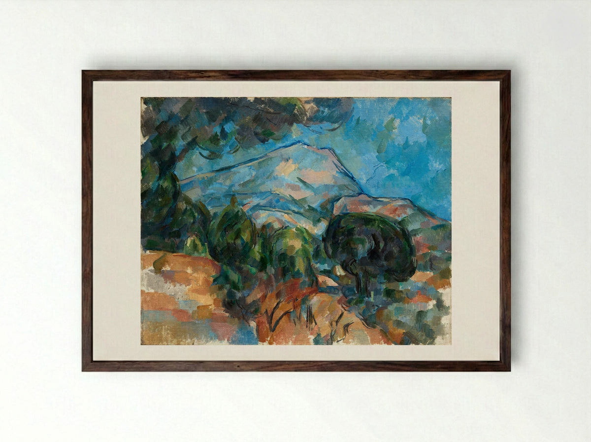 Mont Sainte-Victoire - Paul Cézanne - Framed Print Dark Wood