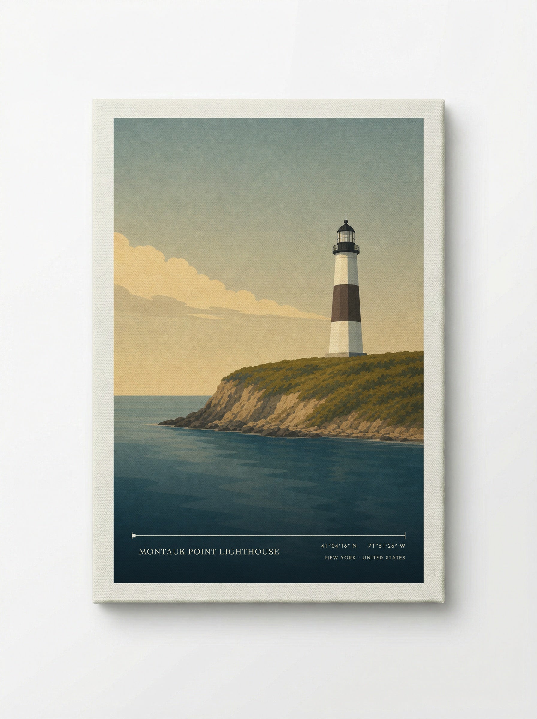 Montauk Point Lighthouse Travel Poster Artwork - Canvas