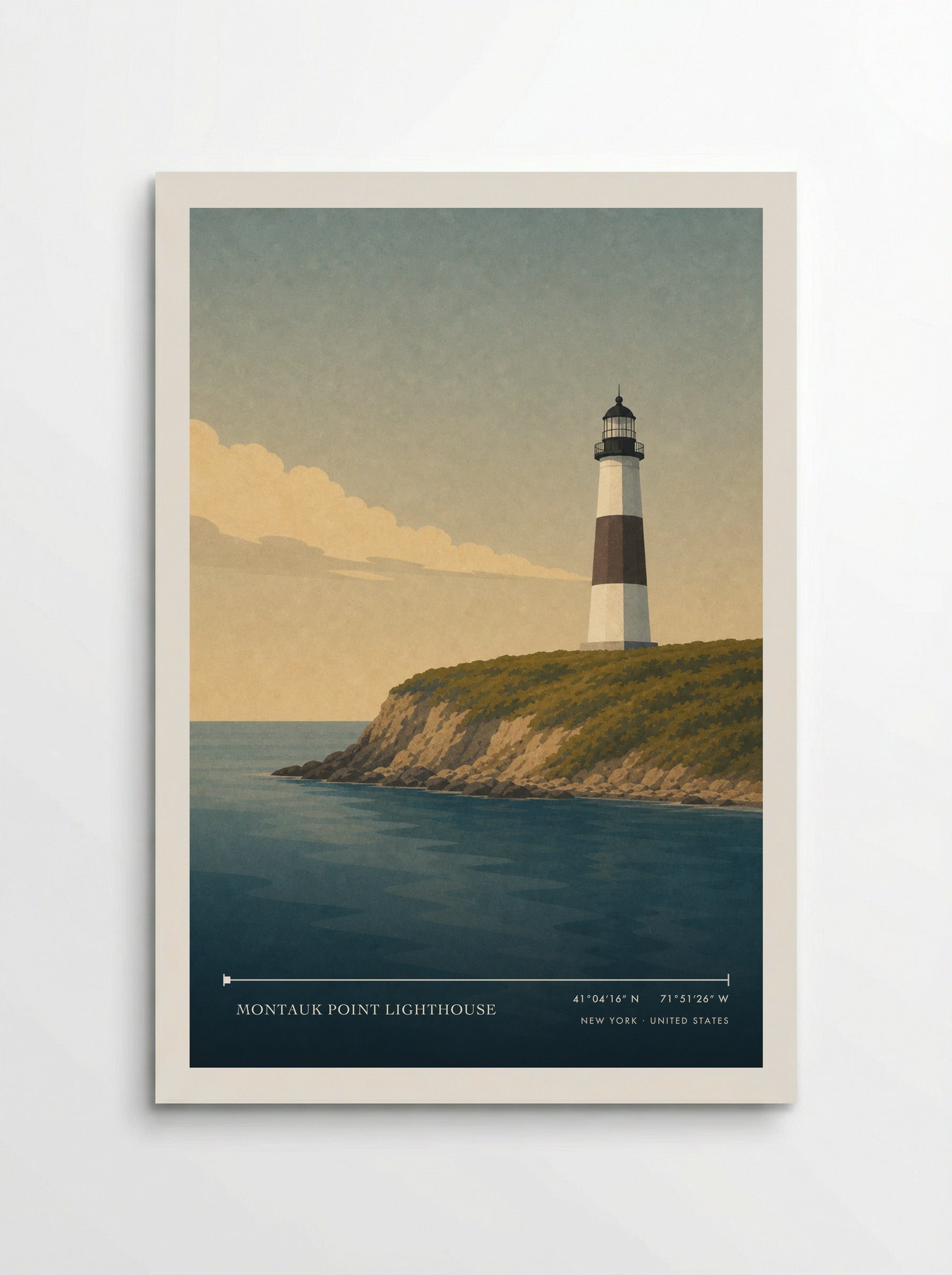 Montauk Point Lighthouse Travel Poster Artwork - Poster