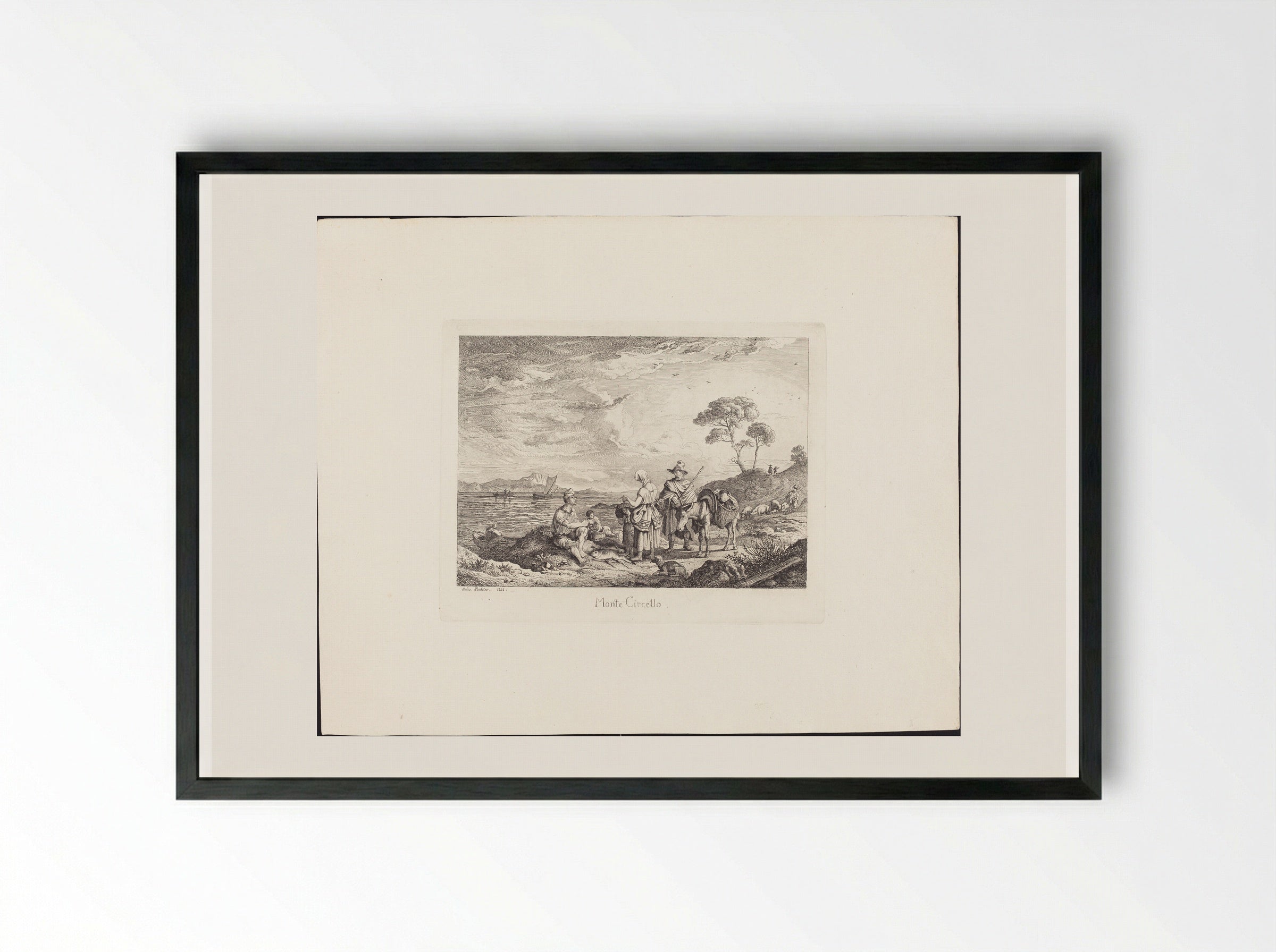 Monte Circello - Adrian Ludwig Richter - Framed Print Black