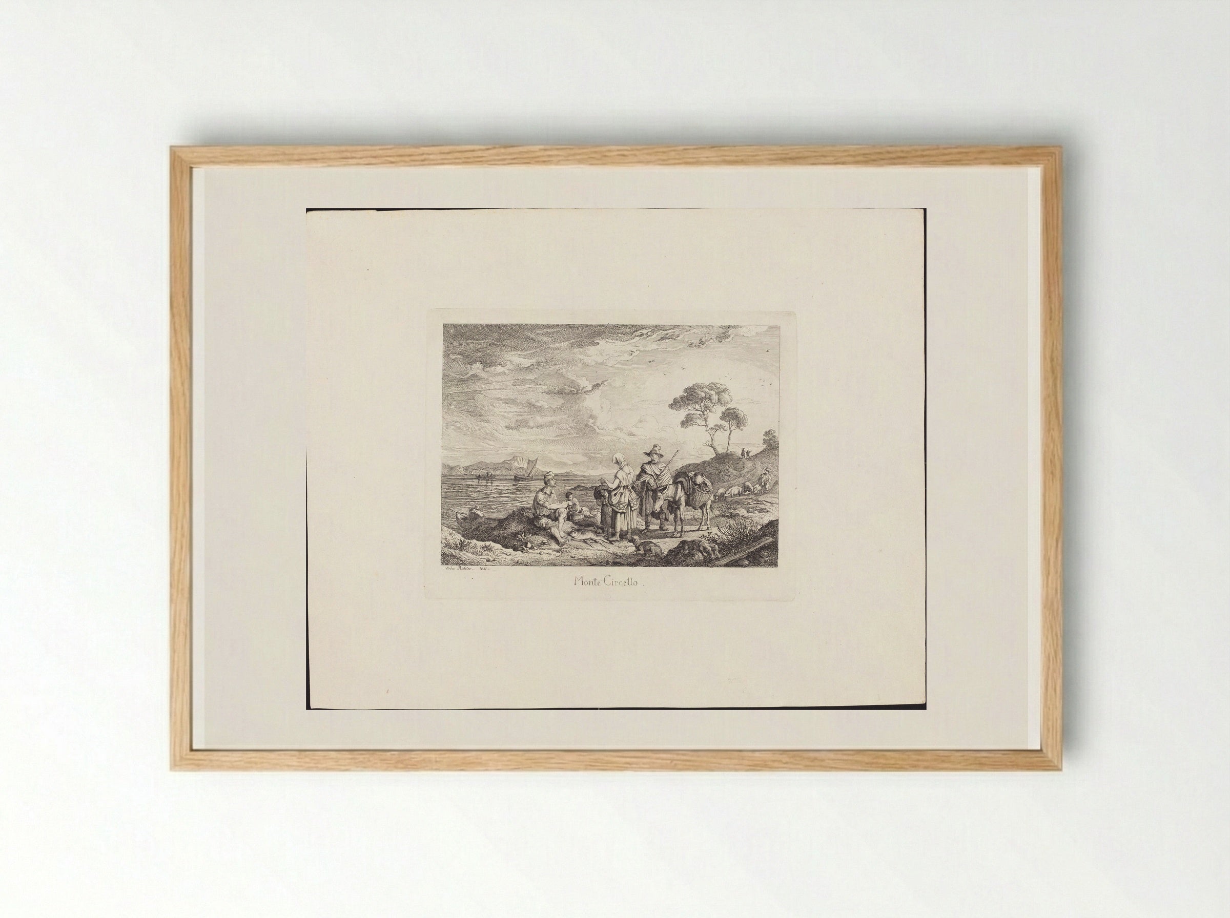 Monte Circello - Adrian Ludwig Richter - Framed Print Wood