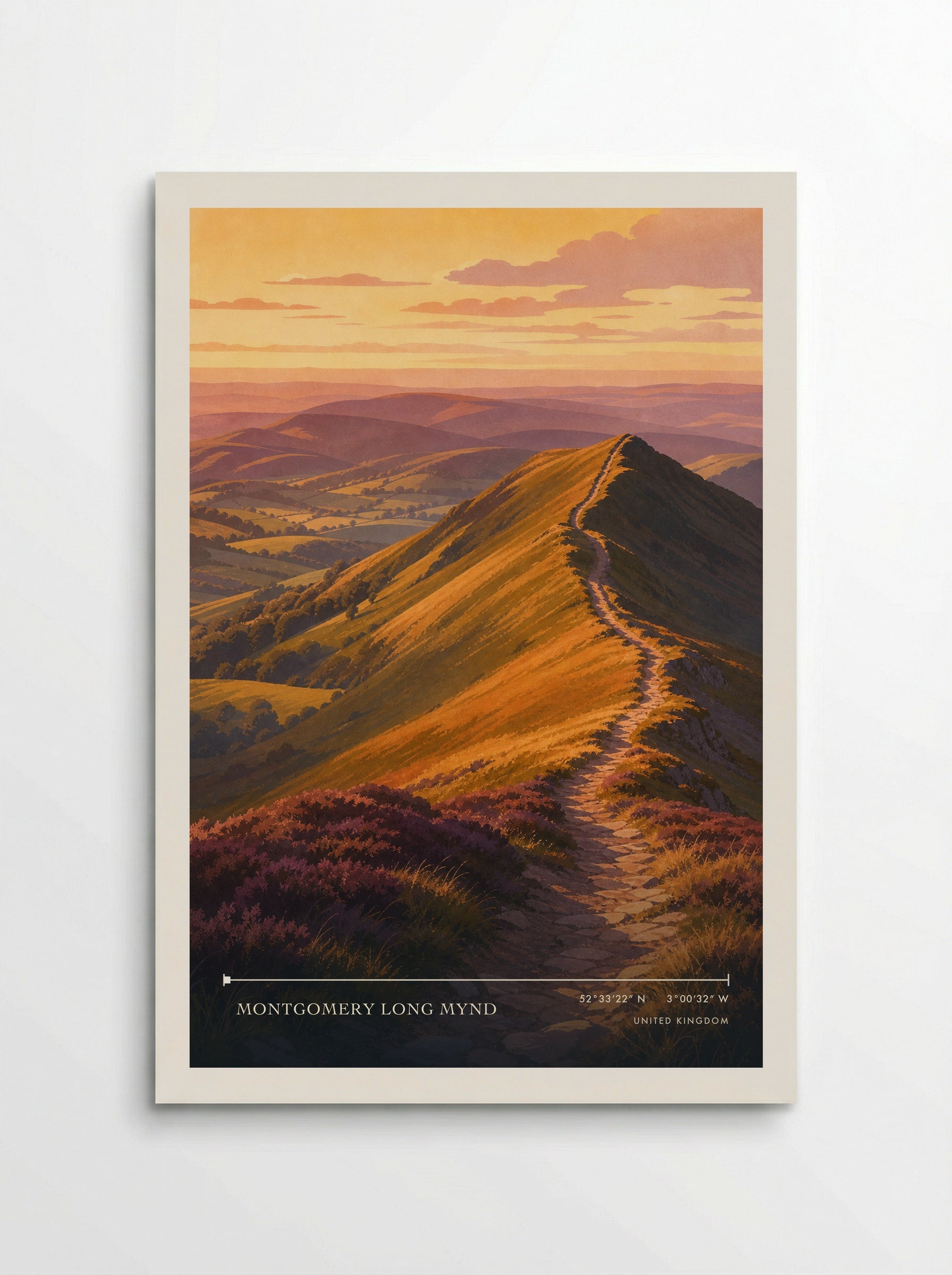 Montgomery Long Mynd United Kingdom Travel Poster - Poster