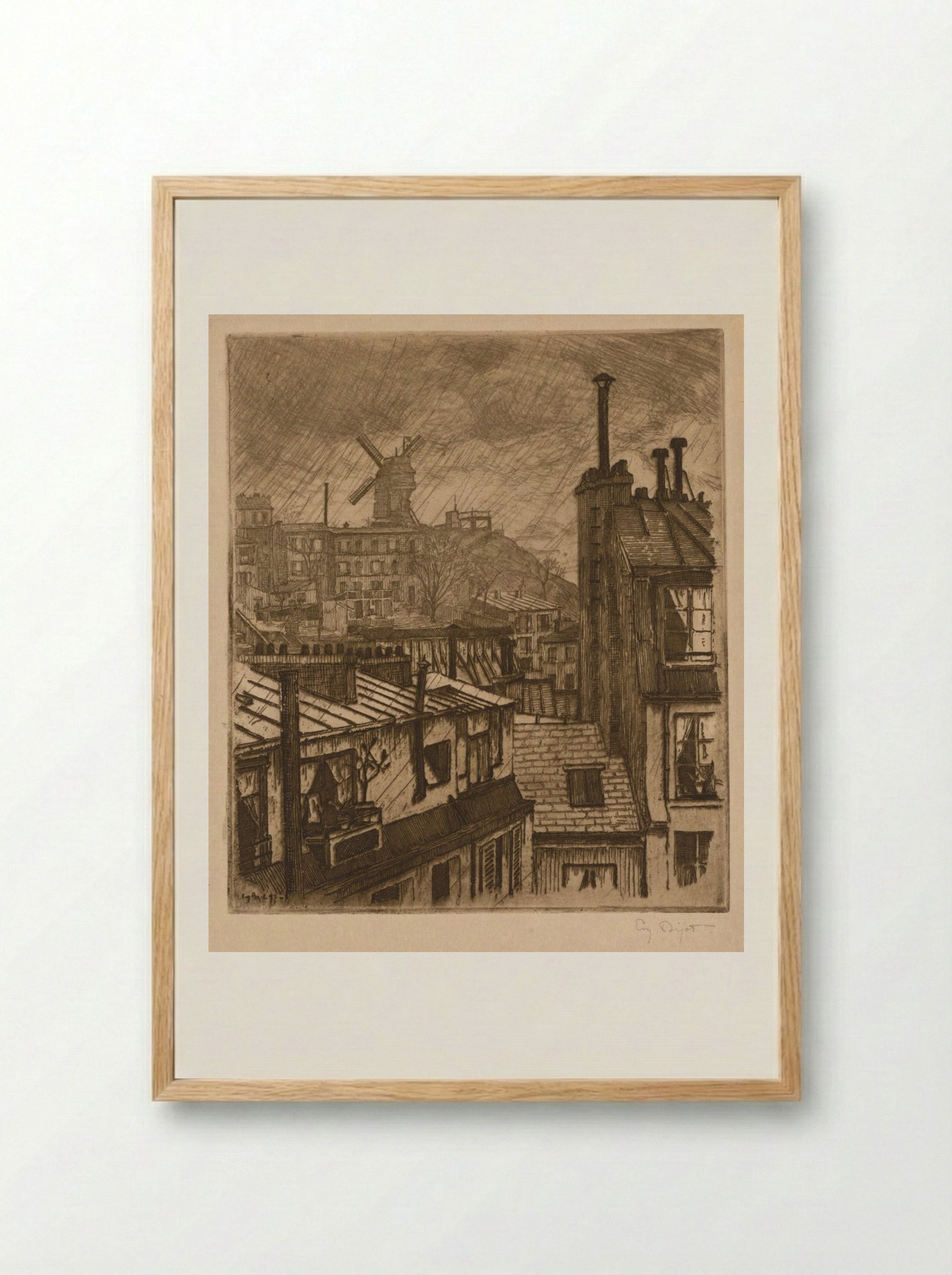 Montmartre, le Moulin de la Gallette - Eugène Bejot - Framed Print Wood