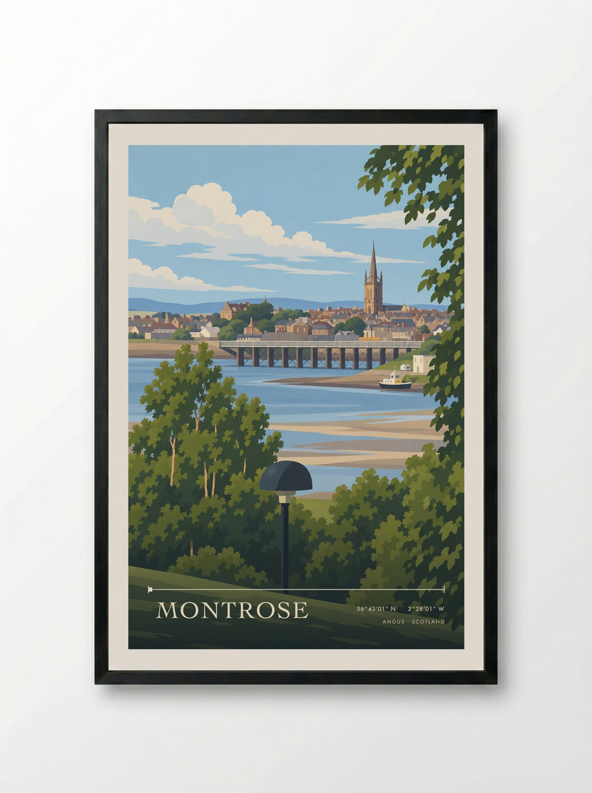 Montrose, Angus | Travel Poster - Framed Print Black