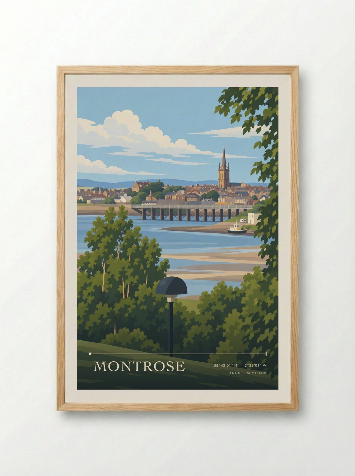 Montrose, Angus | Travel Poster - Framed Print Wood