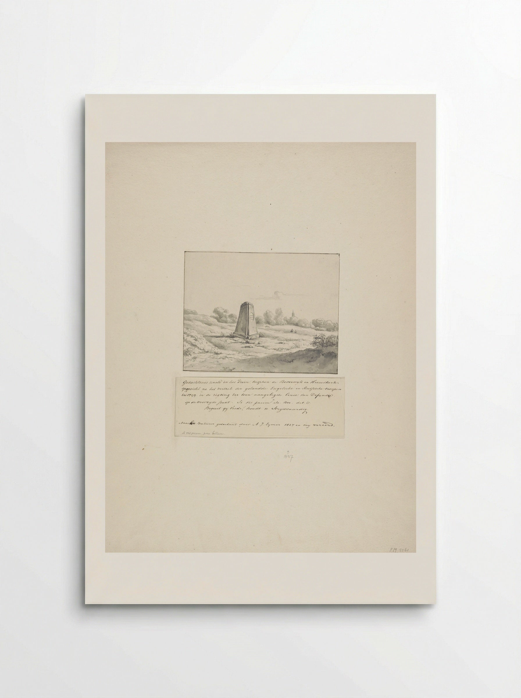 Monument opgericht na het vertrek van de Britse en Russische troepen in 1799 - Gerrit Lamberts - Poster