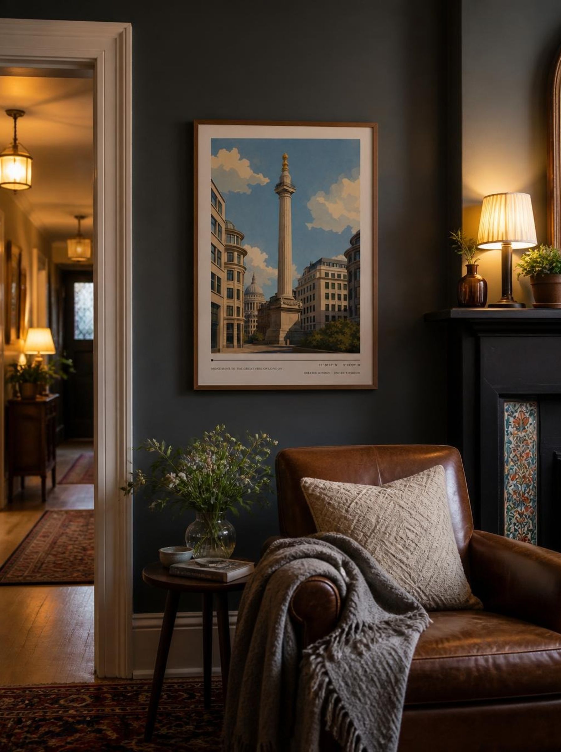 Monument to the Great Fire of London Greater London United Kingdom Travel Poster - Lifestyle
