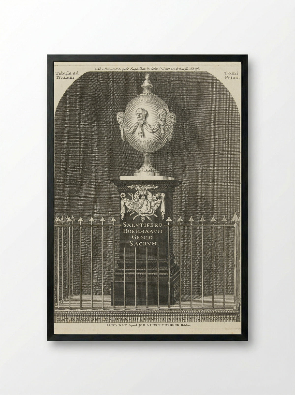 Monument voor Herman Boerhaave - Johannes & Hermanus Verbeek - Framed Print Black