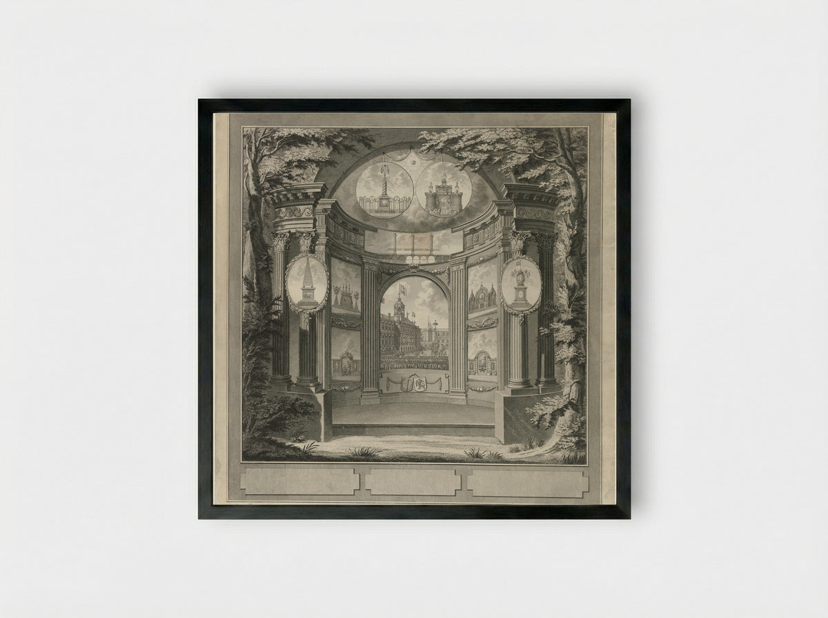Monument voor het Alliantiefeest te Amsterdam, 1795 - Noach van der Meer - Framed Print Black