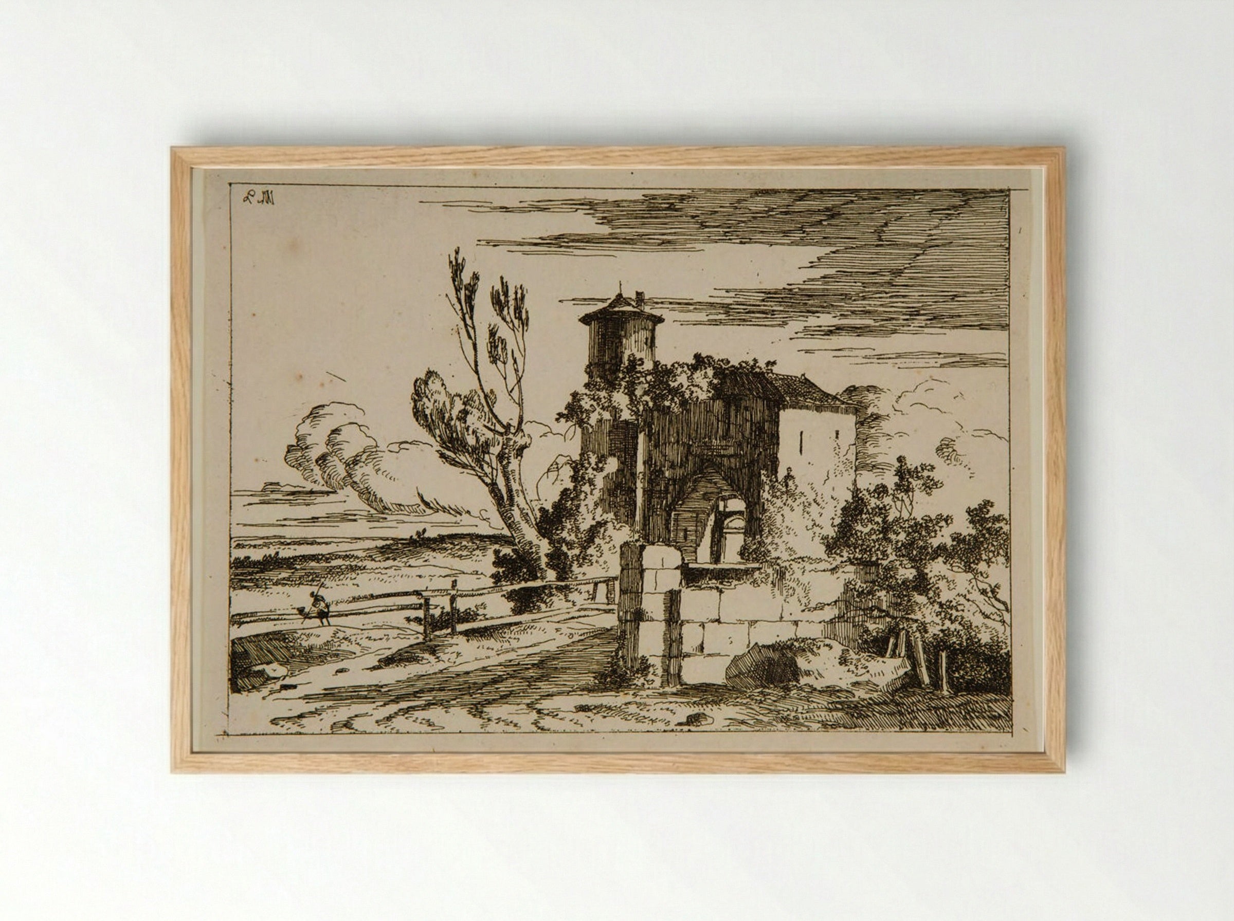 Monumental Gate - Louis-Gabriel Moreau - Framed Print Wood