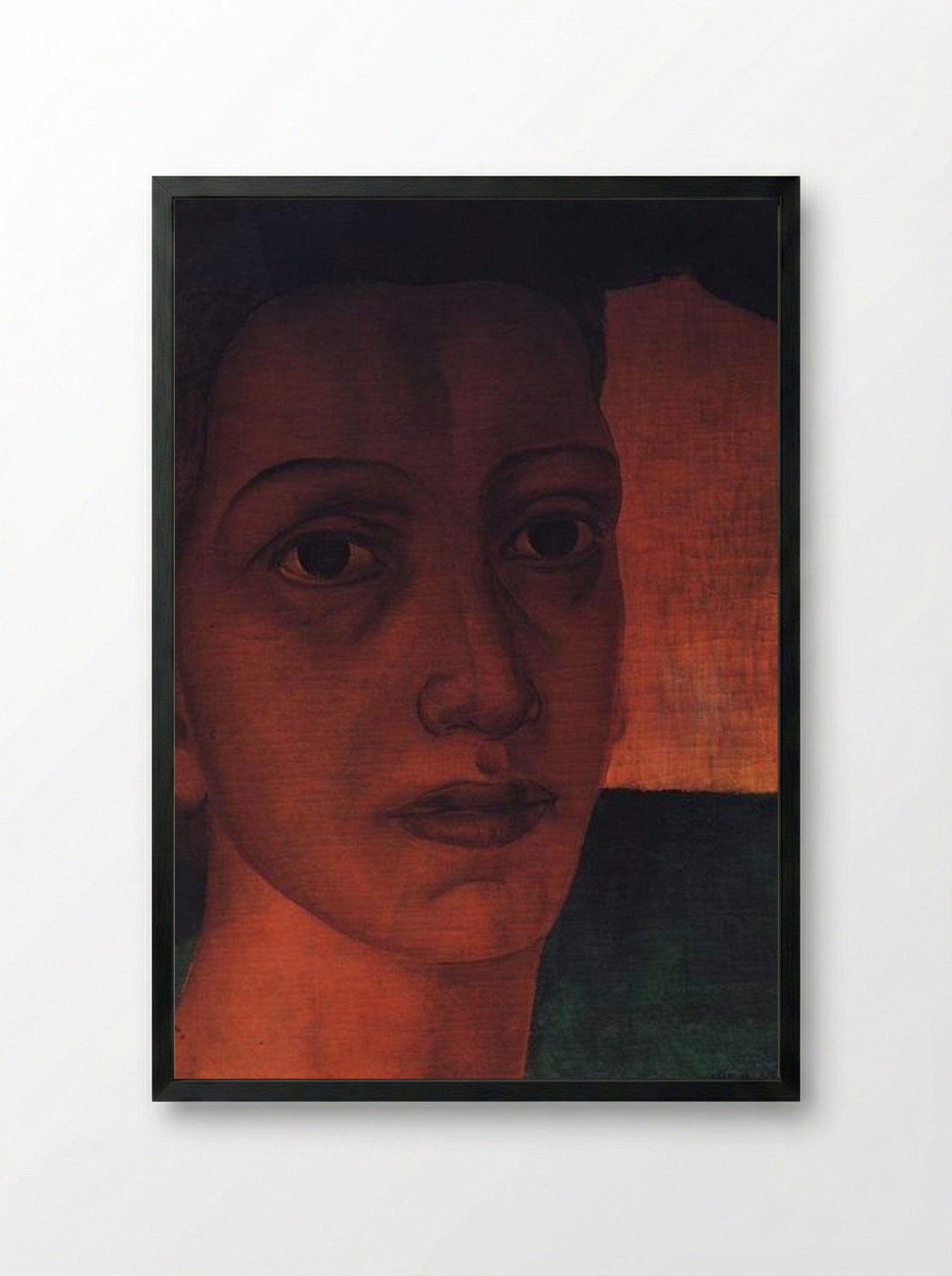 Monumental Head - Kuzma Petrov-Vodkin - Framed Print Black