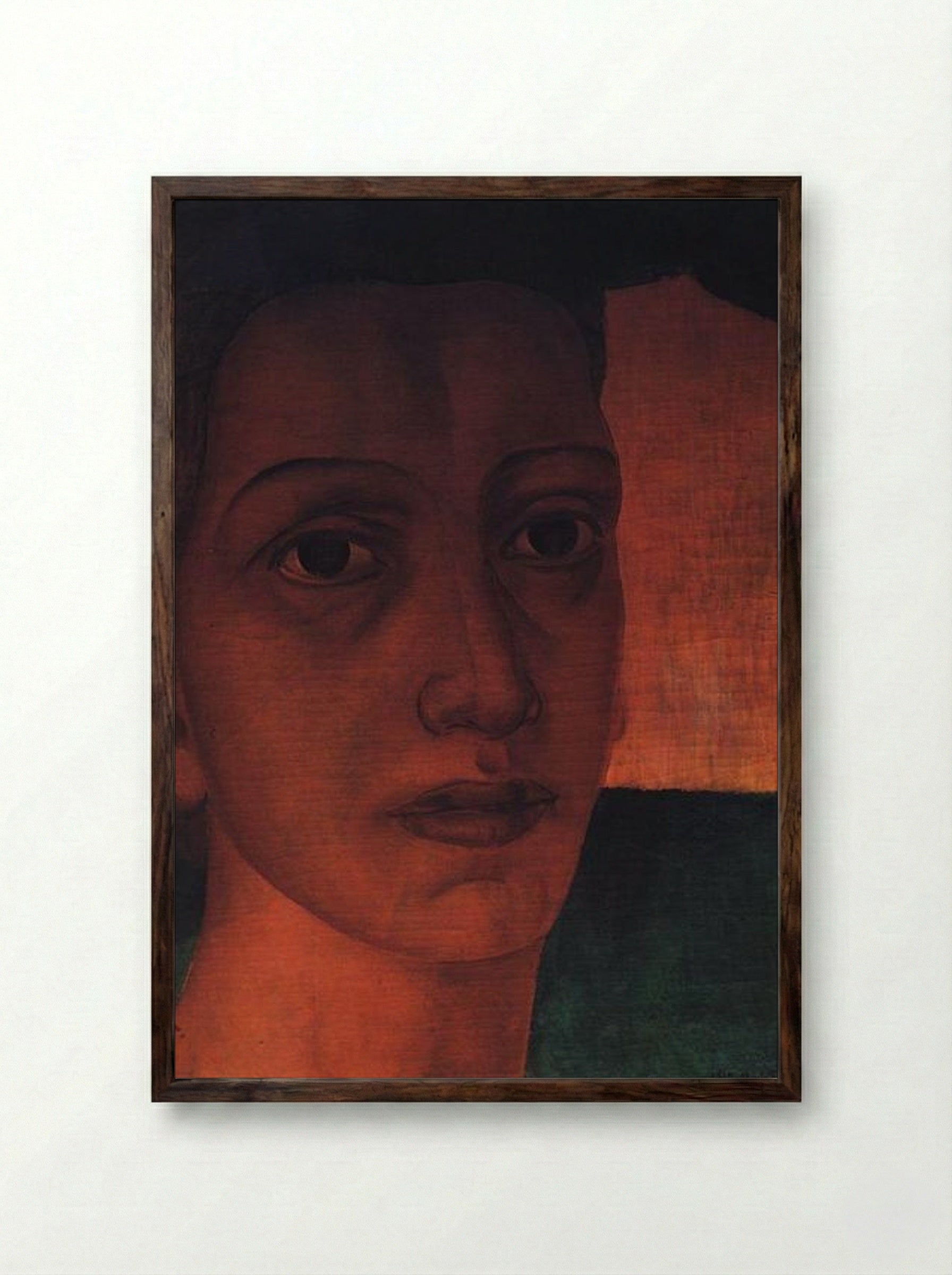 Monumental Head - Kuzma Petrov-Vodkin - Framed Print Dark Wood
