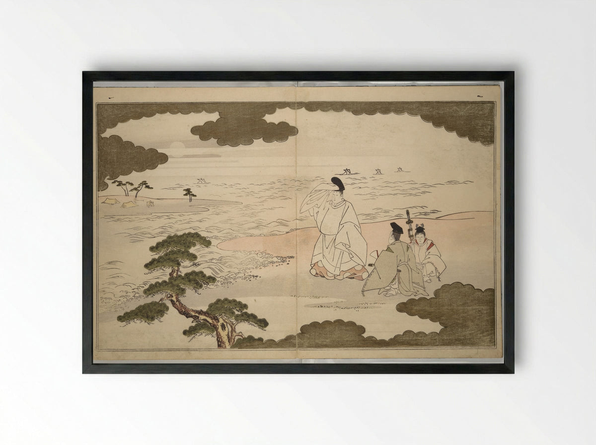 Moon-Mad Monk (Kyōgetsubō) - Kitagawa Utamaro - Framed Print Black