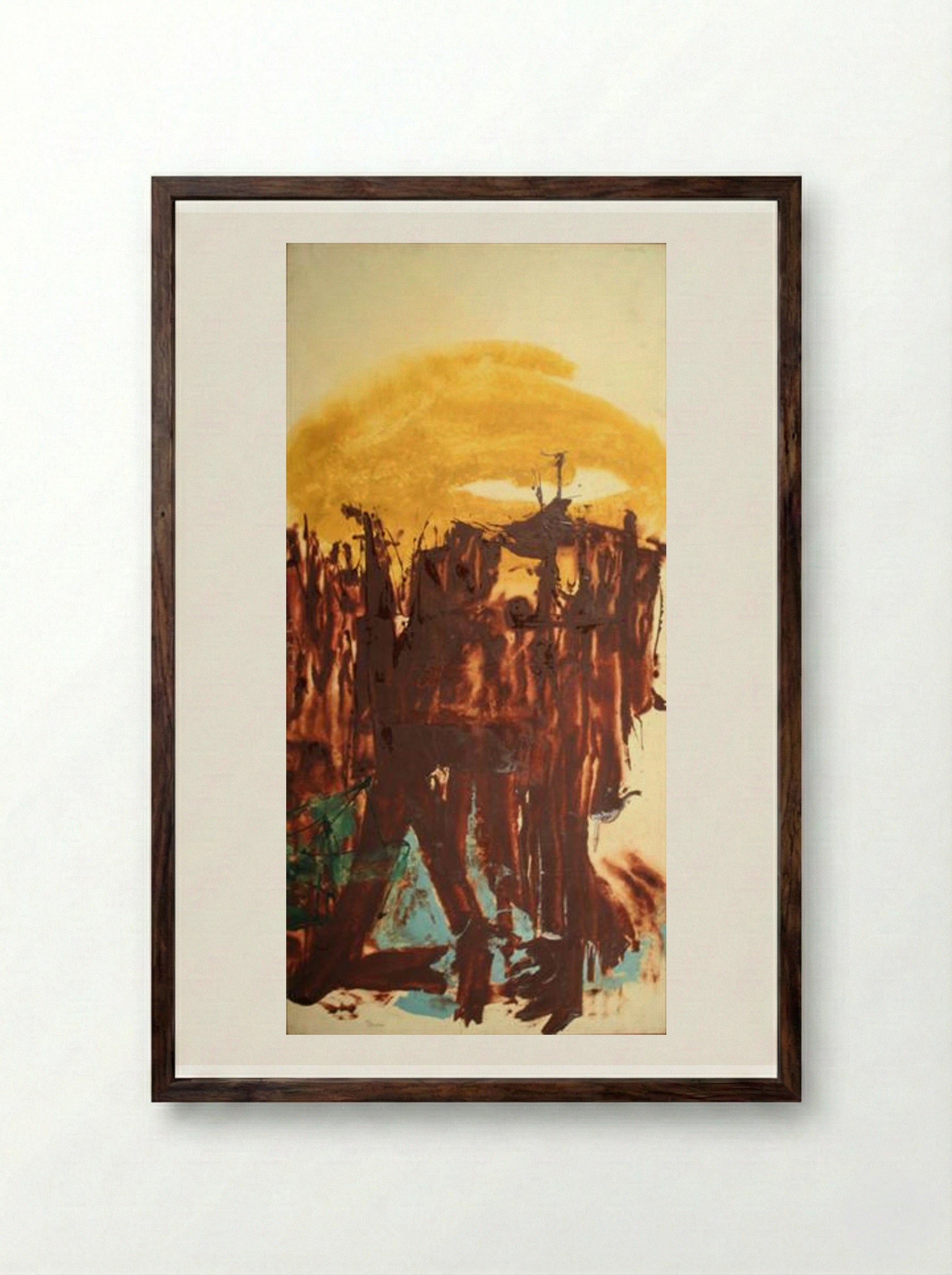 Moonhunt - Friedel Dzubas - Framed Print Dark Wood