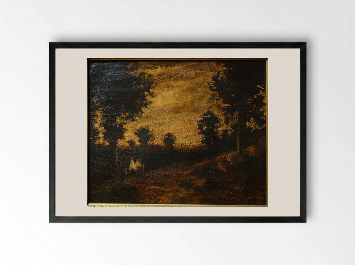 Moonlight Scene - Ralph Albert Blakelock - Framed Print Black