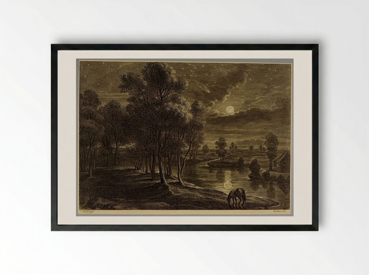 Moonlight - Schelte Adamsz. Bolswert - Framed Print Black