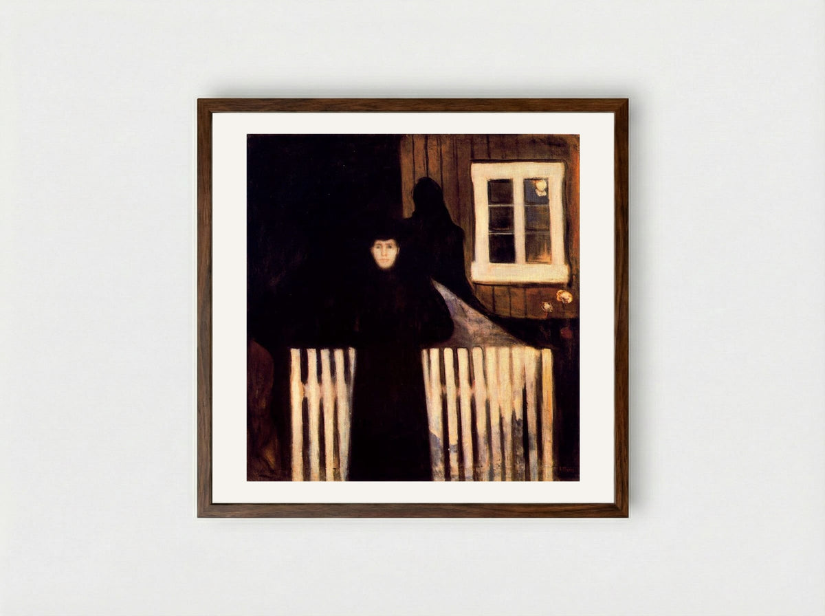 Moonlight - Edvard Munch - Framed Print Dark Wood