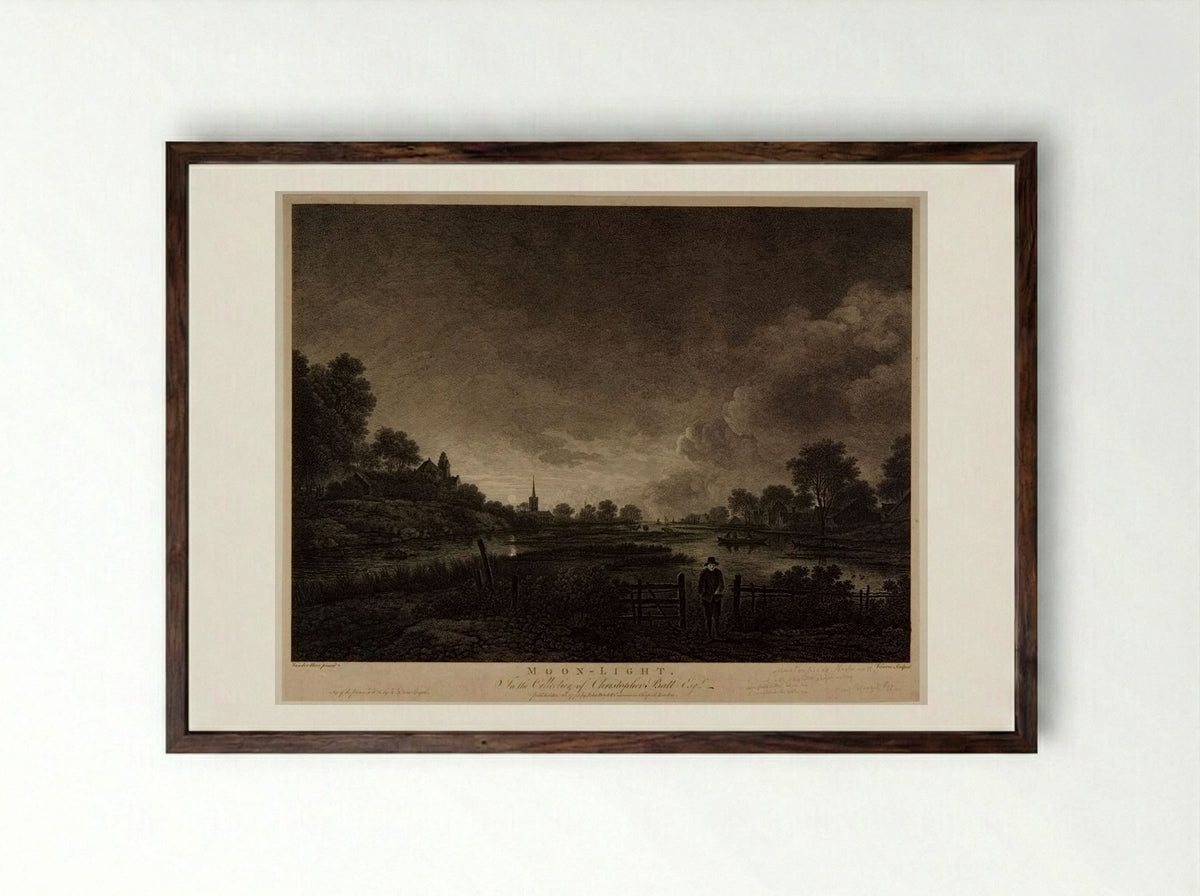 Moonlight - François Vivares - Framed Print Dark Wood