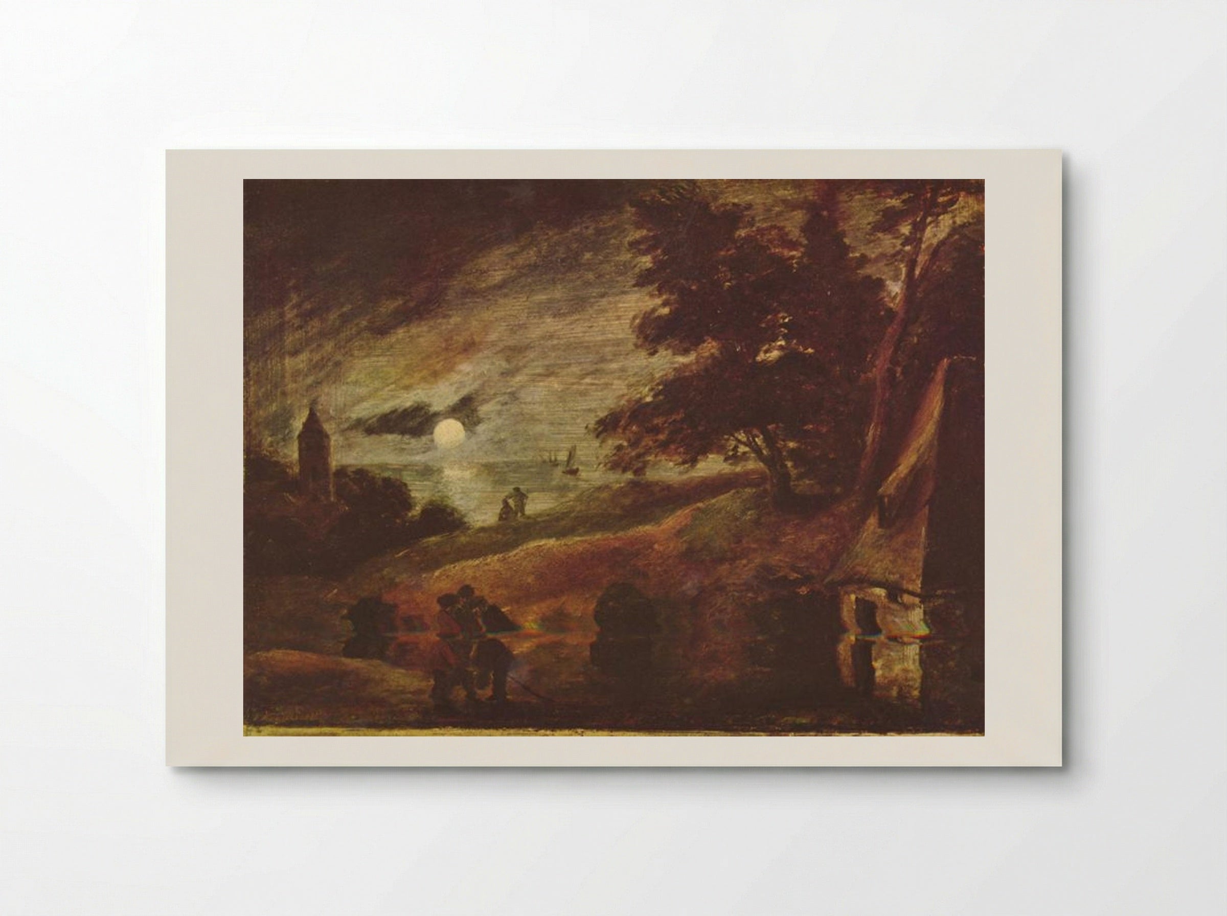 Moonlit Landscape - Adriaen Brouwer - Poster