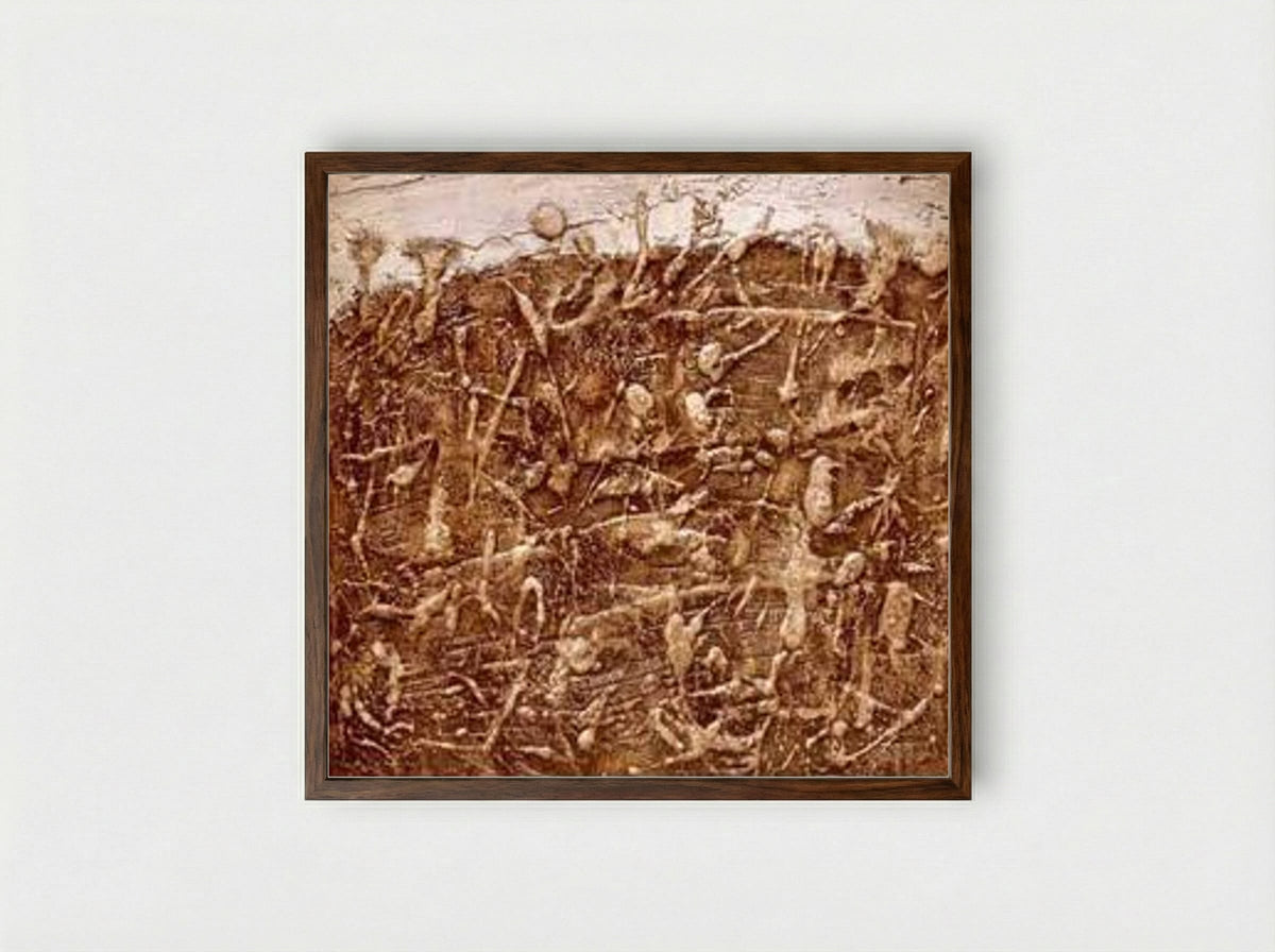 Moonrise in ghosts - Jean Dubuffet - Framed Print Dark Wood
