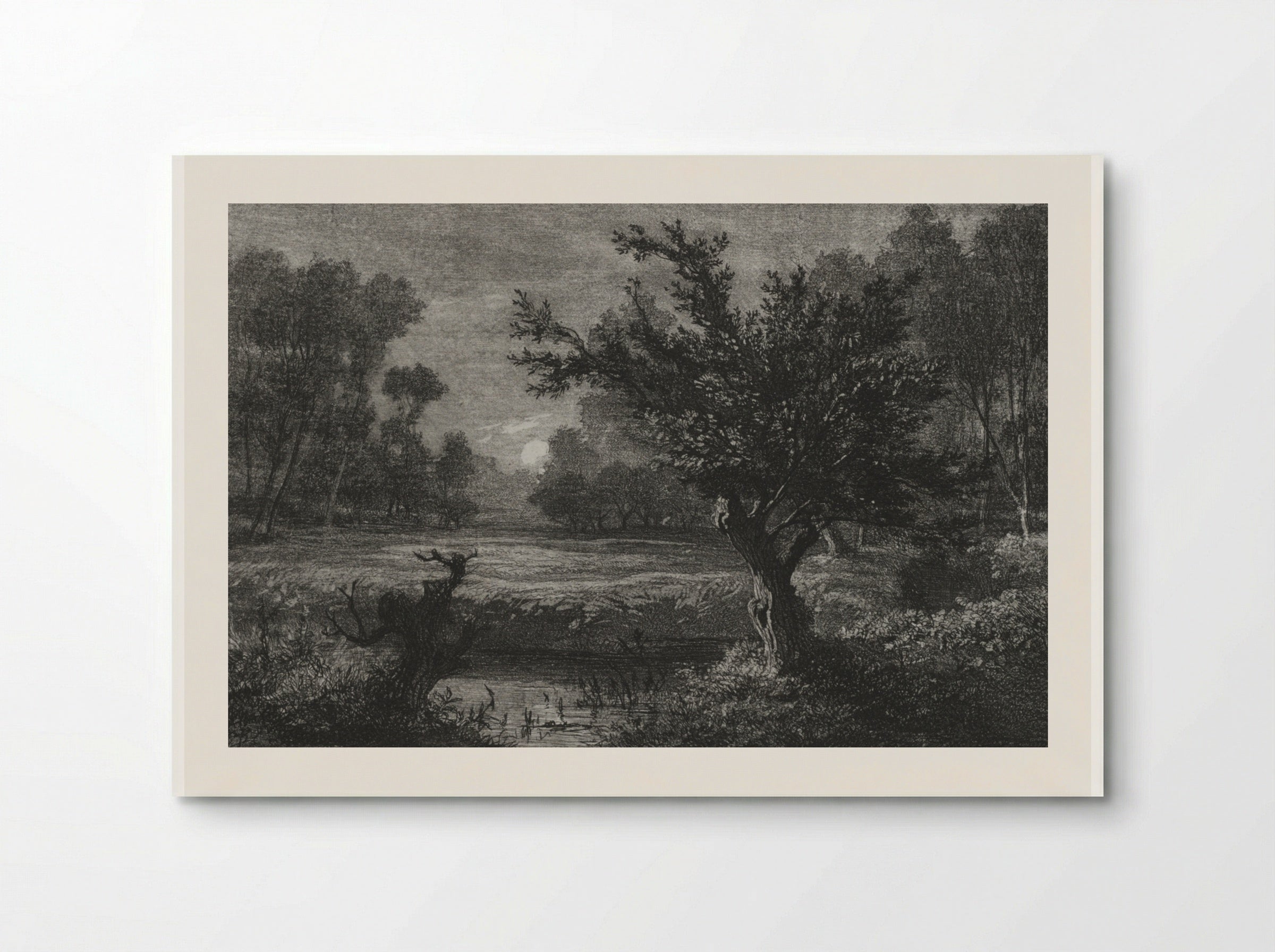Moonrise in the Andilly Valley - Charles François Daubigny - Poster
