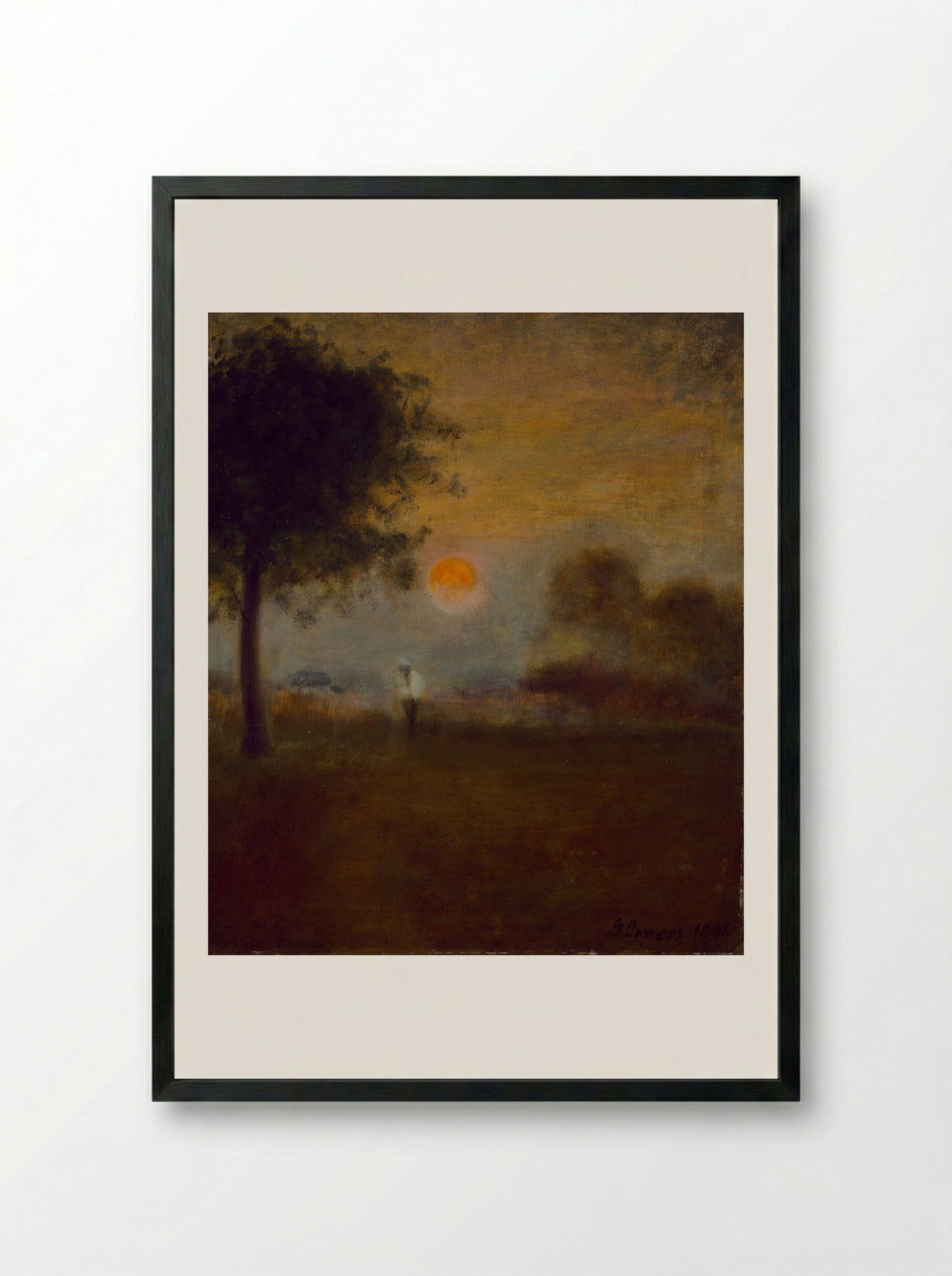 Moonrise - George Inness - Framed Print Black