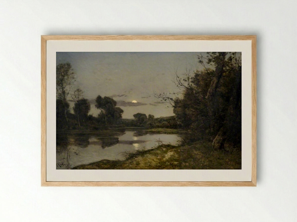 Moonrise - Henri-Joseph Harpignies - Framed Print Wood