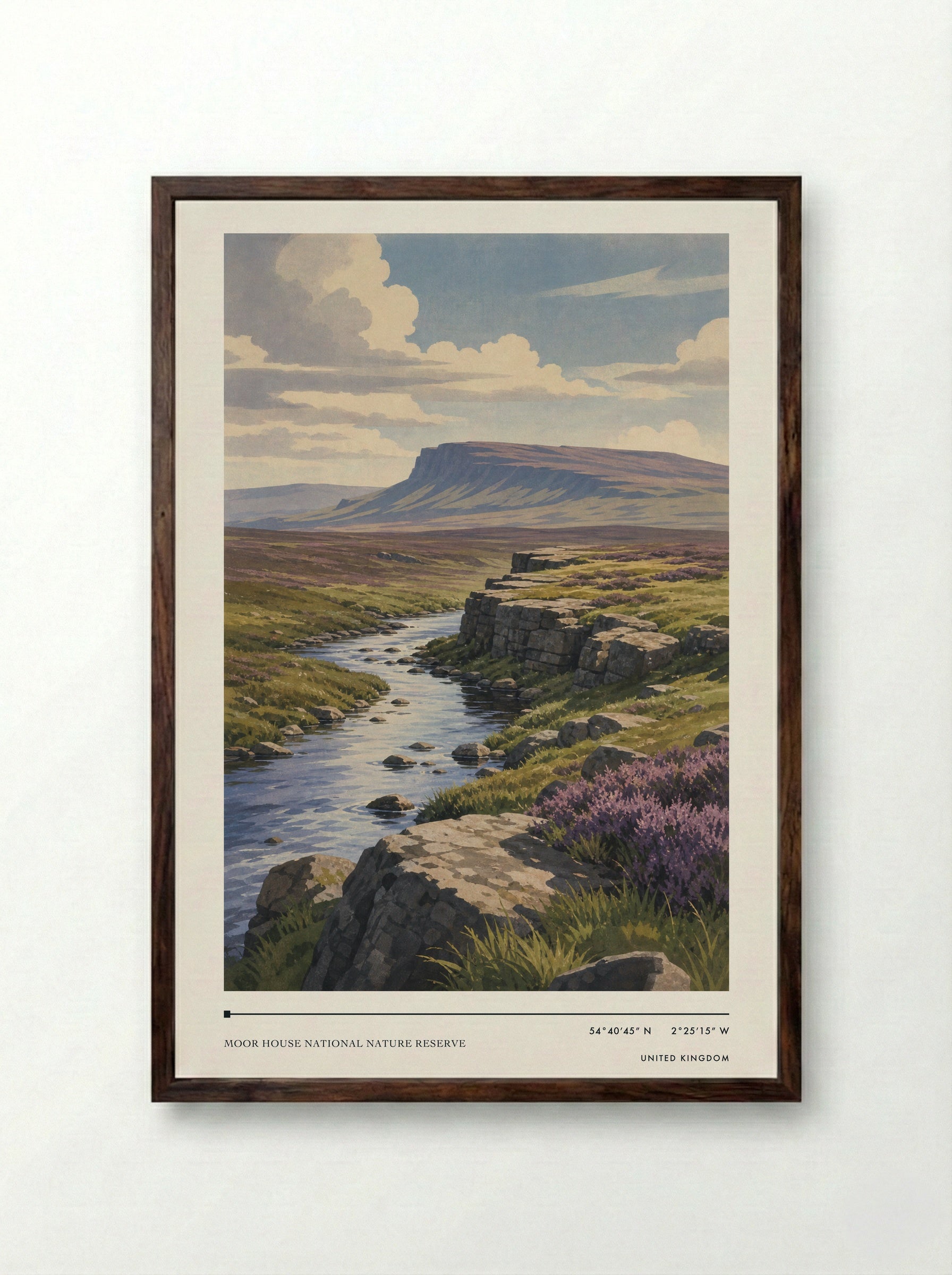 Moor House National Nature Reserve United Kingdom Travel Poster - Framed Print Dark Wood