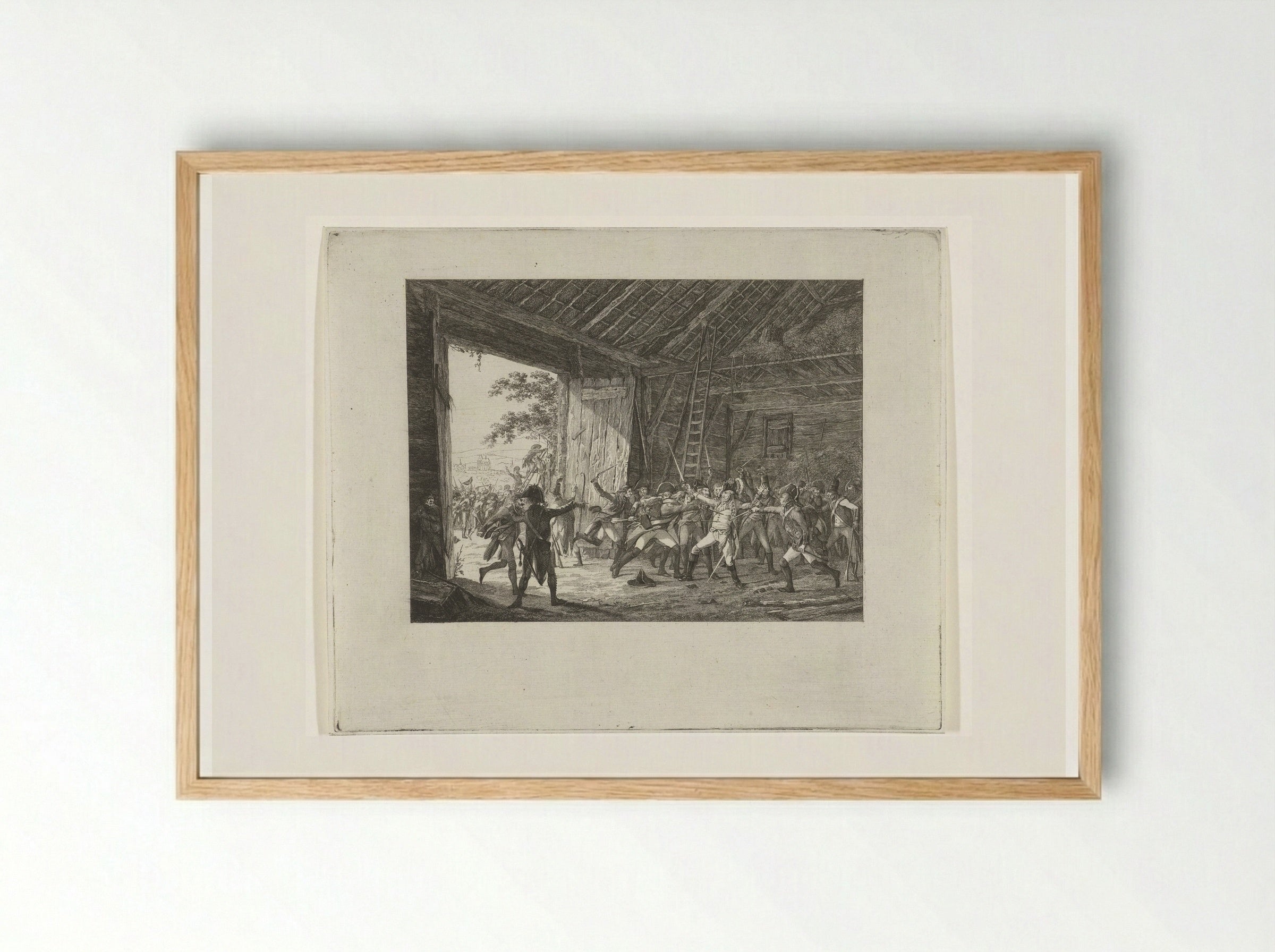 Moord op generaal Theobald Dillon - Joannes Bemme - Framed Print Wood