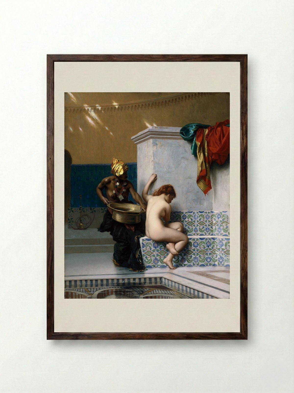 Moorish Bath - Jean-Léon Gérôme - Framed Print Dark Wood