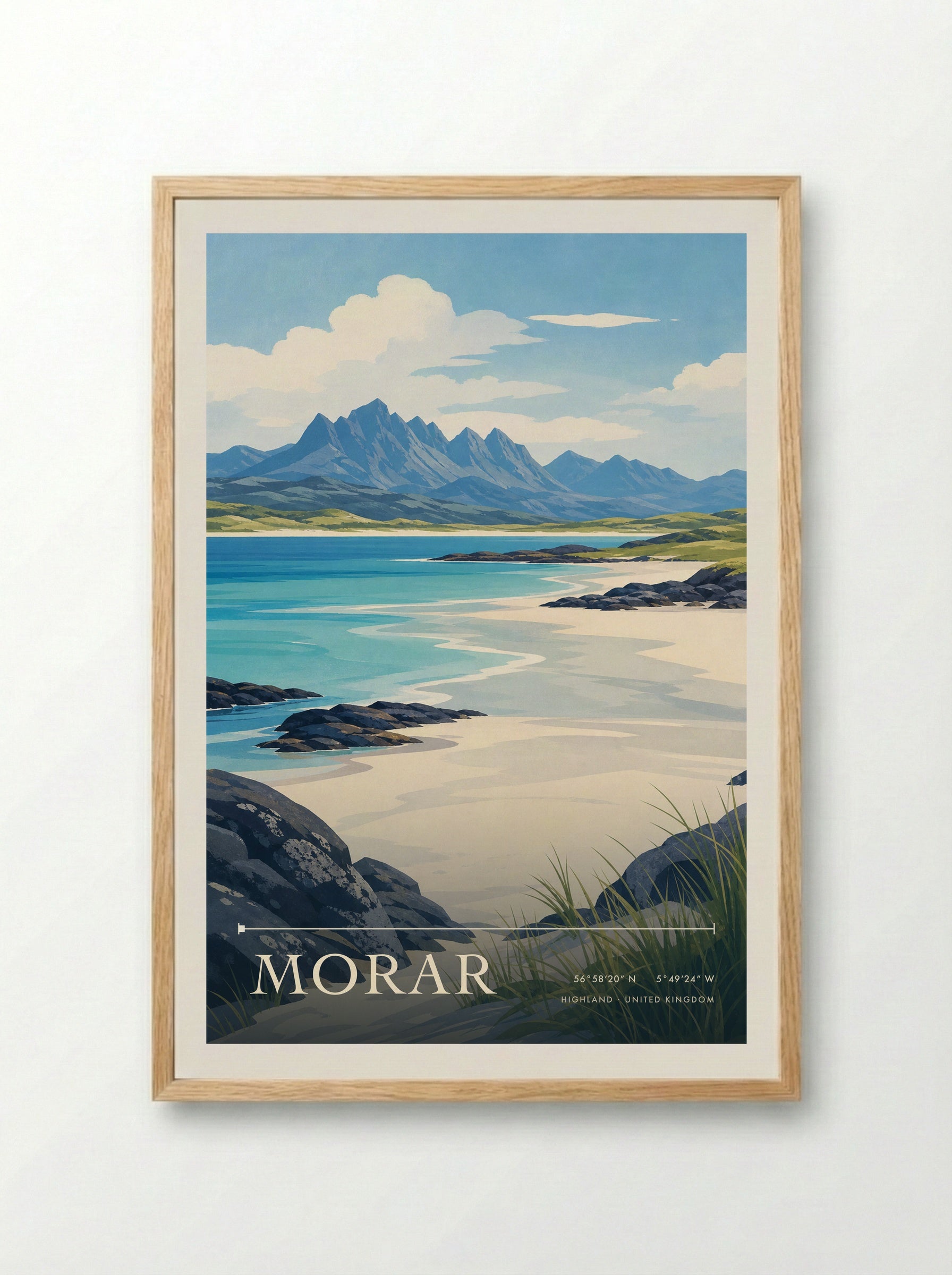 Morar Highland United Kingdom Travel Poster - Framed Print Wood