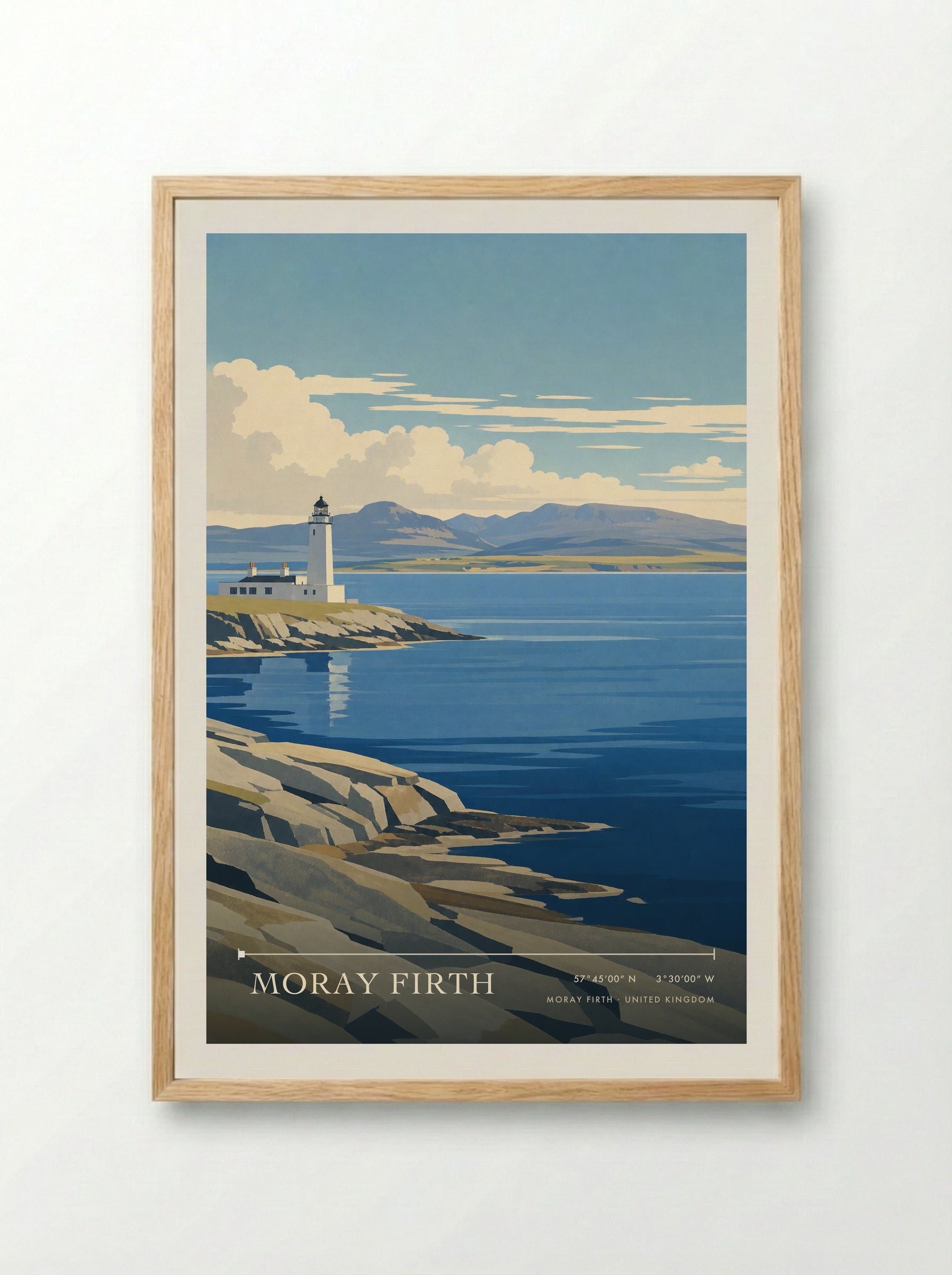 Moray Firth United Kingdom Travel Poster - Framed Print Wood