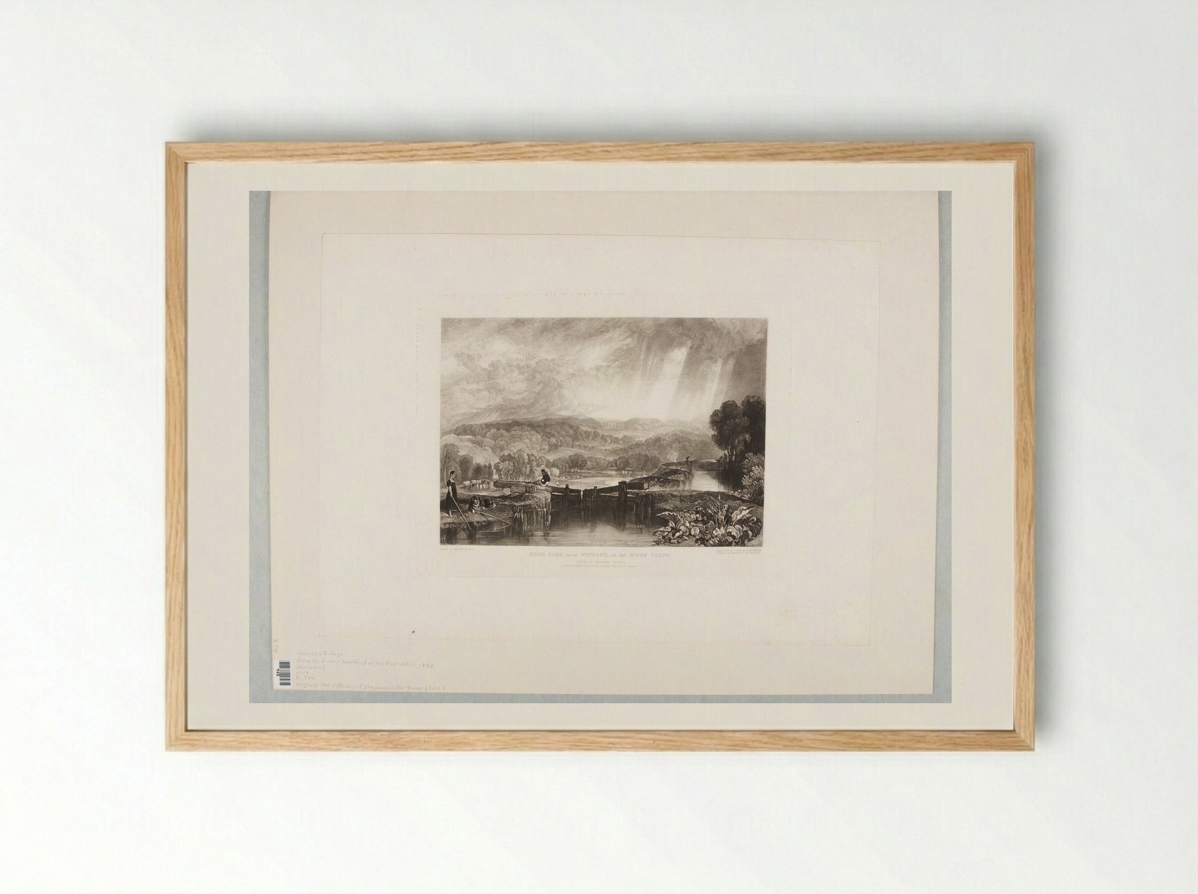 More Park near Watford on the River Colne - Charles Turner - Framed Print Wood