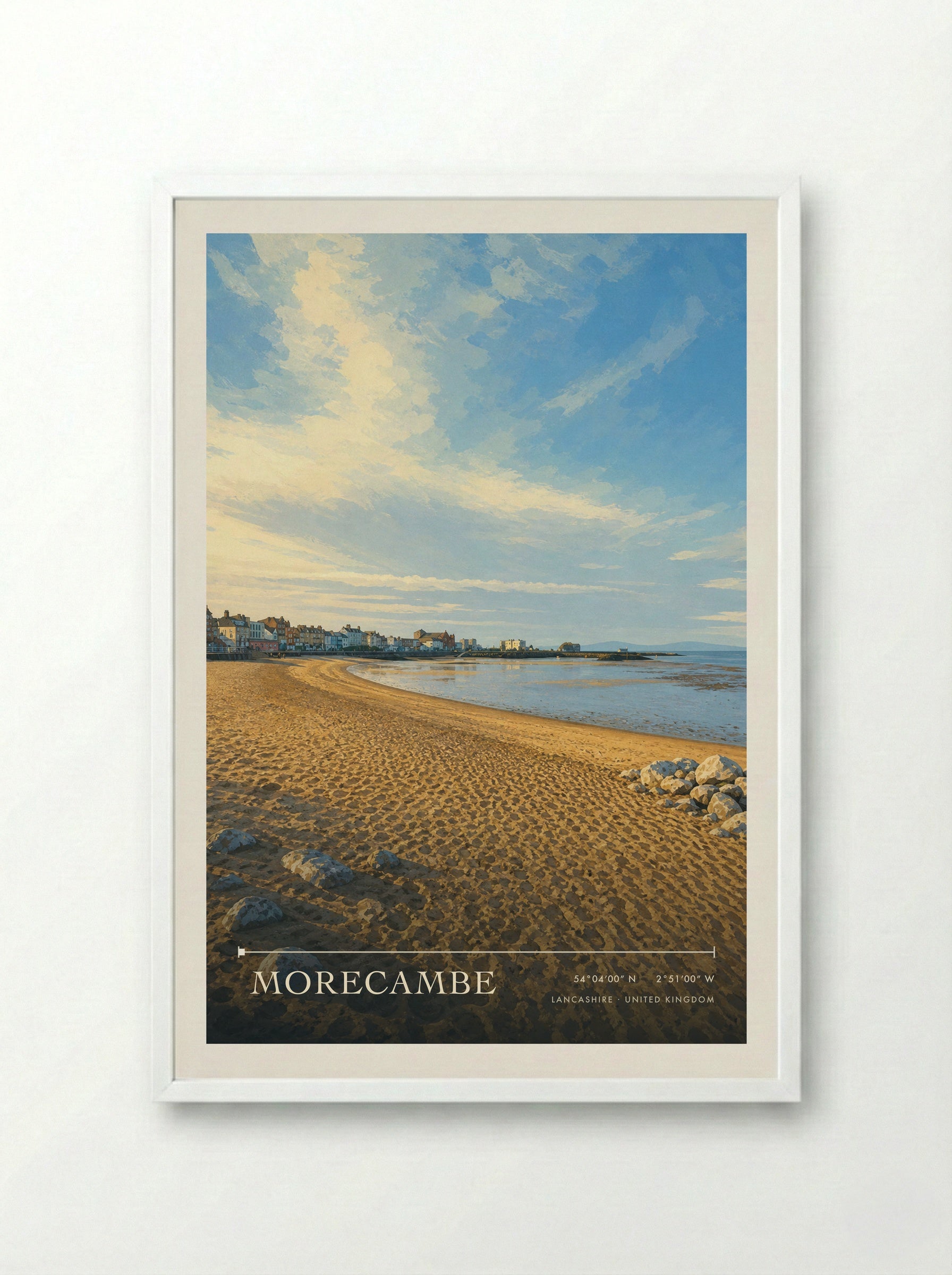 Morecambe Lancashire United Kingdom Travel Poster - Framed Print White