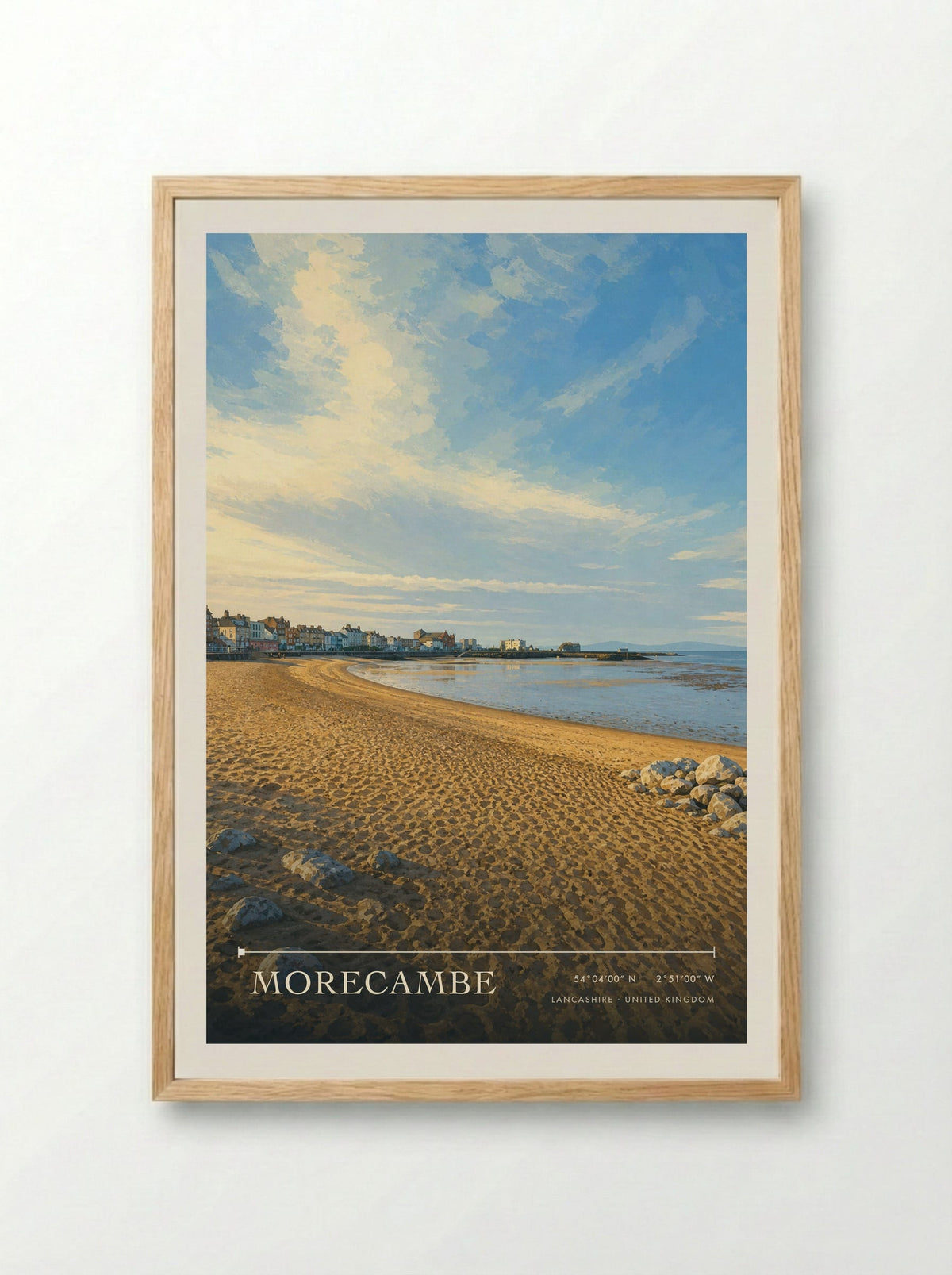 Morecambe Lancashire United Kingdom Travel Poster - Framed Print Wood