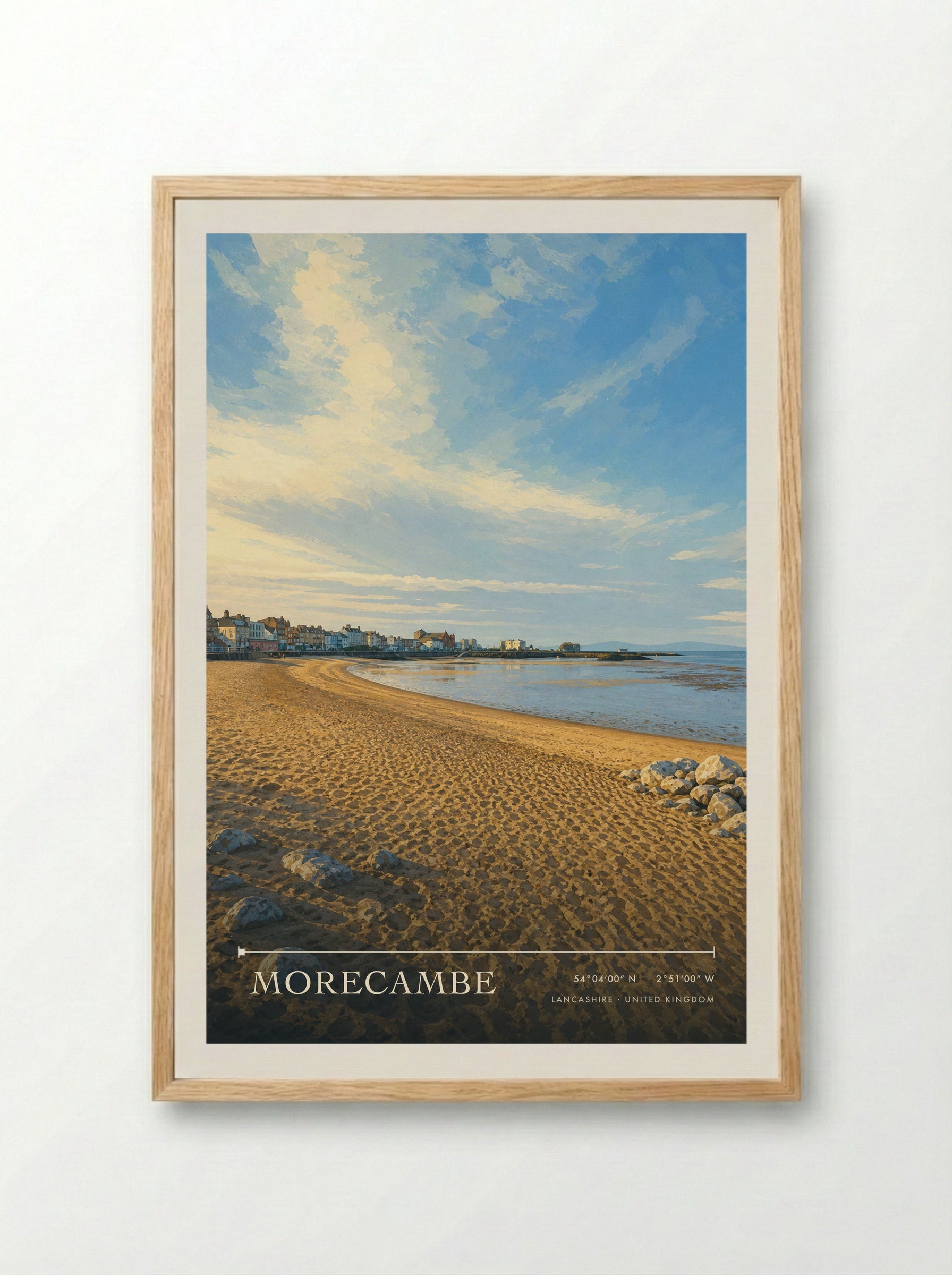 Morecambe Lancashire United Kingdom Travel Poster - Framed Print Wood