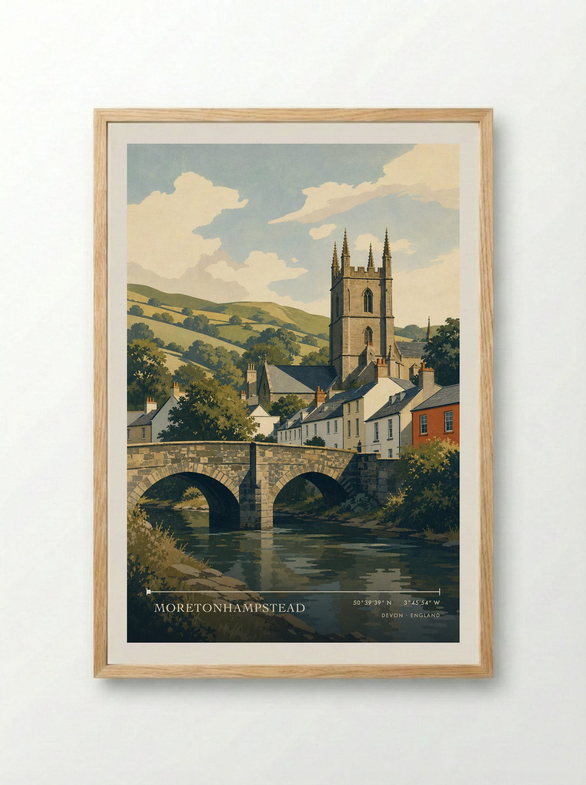 Moretonhampstead Devon England Travel Poster - Framed Print Wood