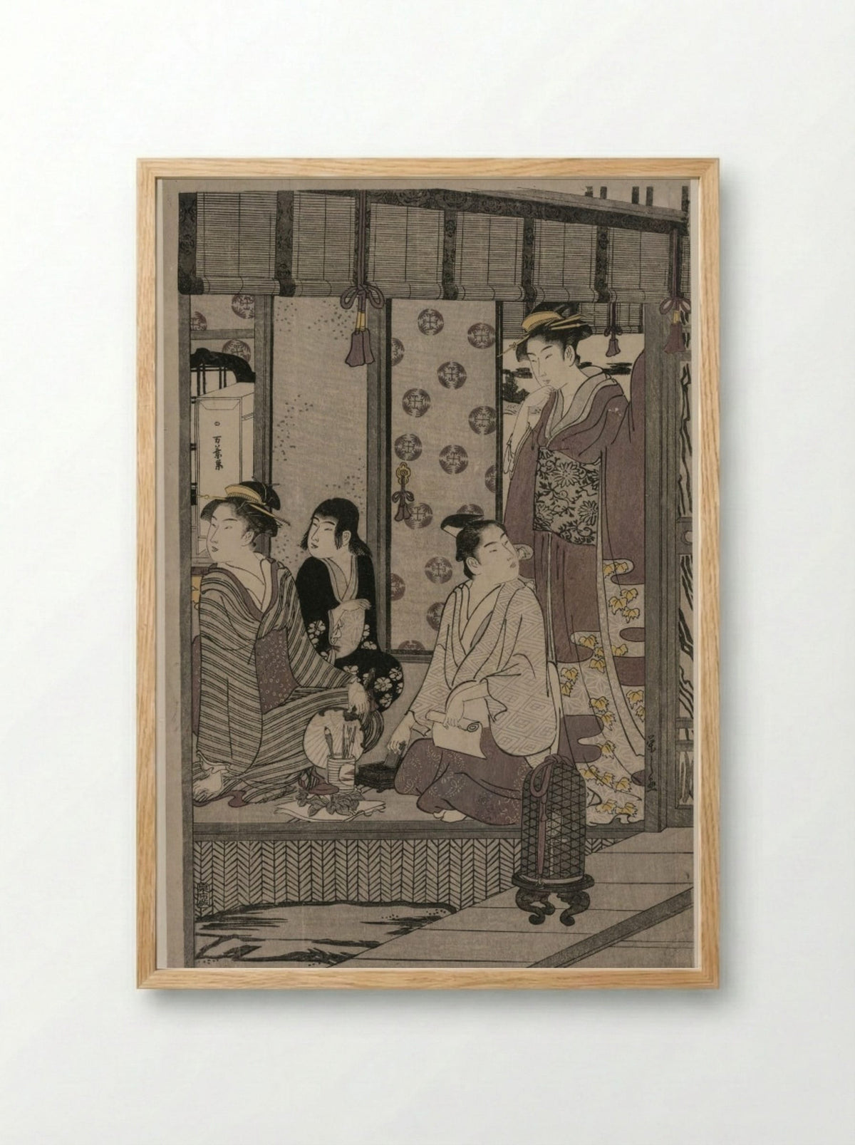 Morning Glory (from the series The Tale of Genji in Elegant Modern Dress) - Chōbunsai Eishi - Framed Print Wood