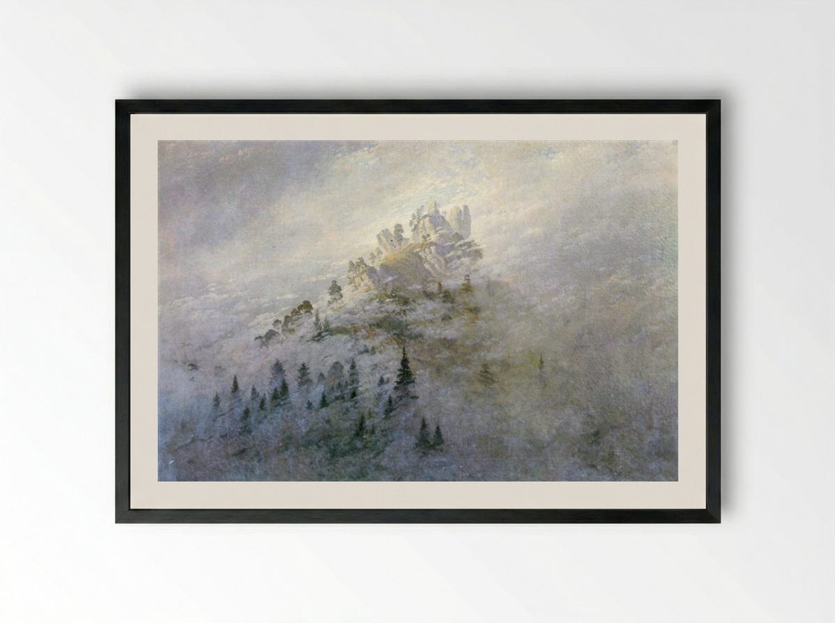 Morning Mist in the Mountains - Caspar David Friedrich - Framed Print Black