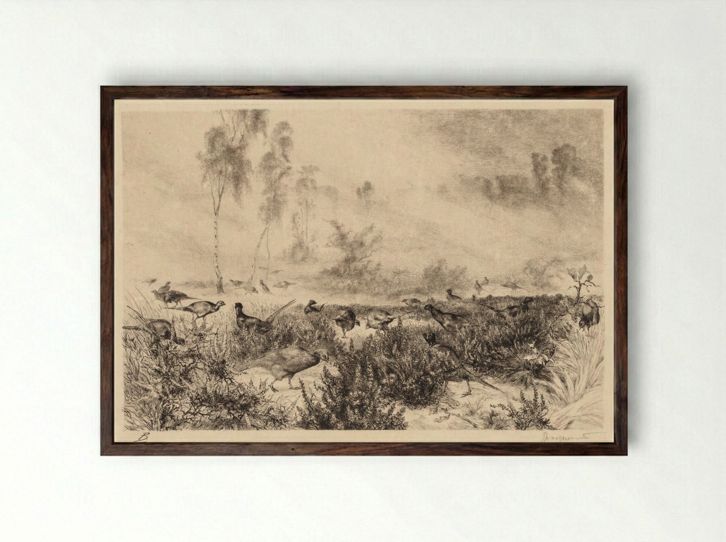 Morning Mists (Brumes de Matin) - Félix Bracquemond - Framed Print Dark Wood