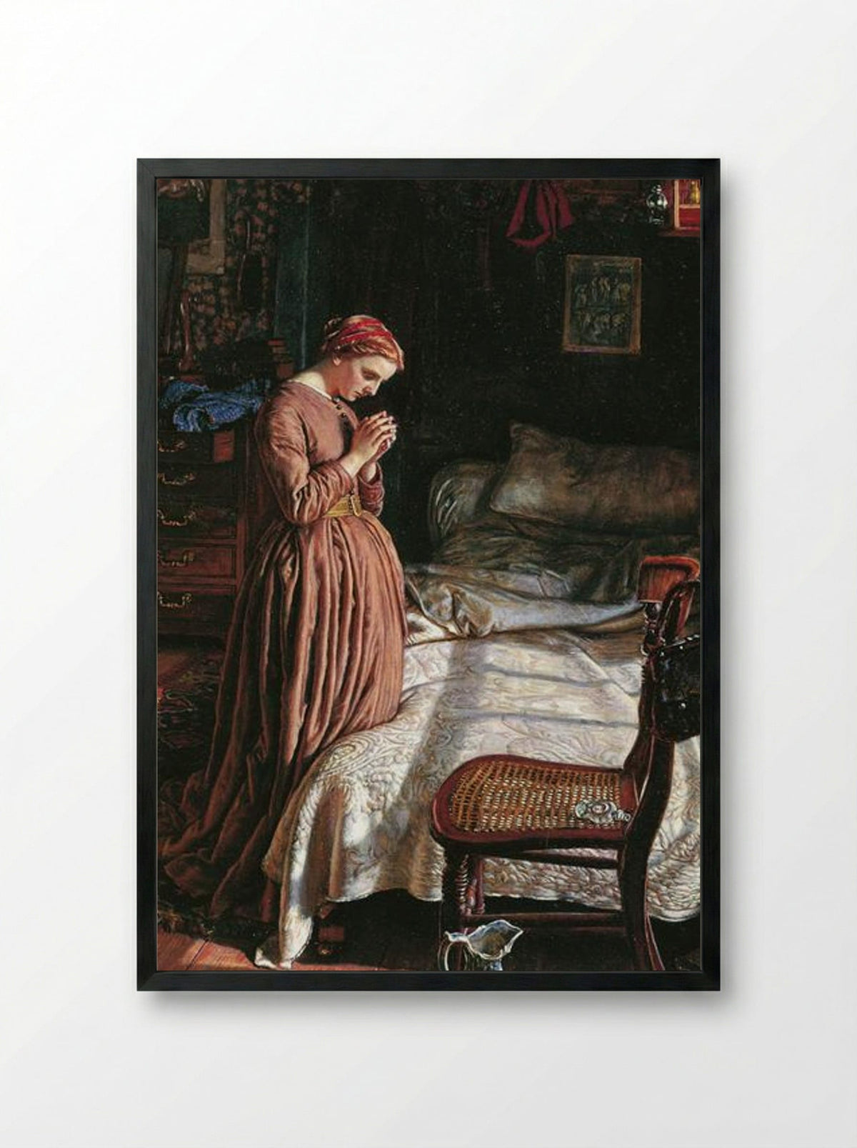 Morning Prayer - William Holman Hunt - Framed Print Black