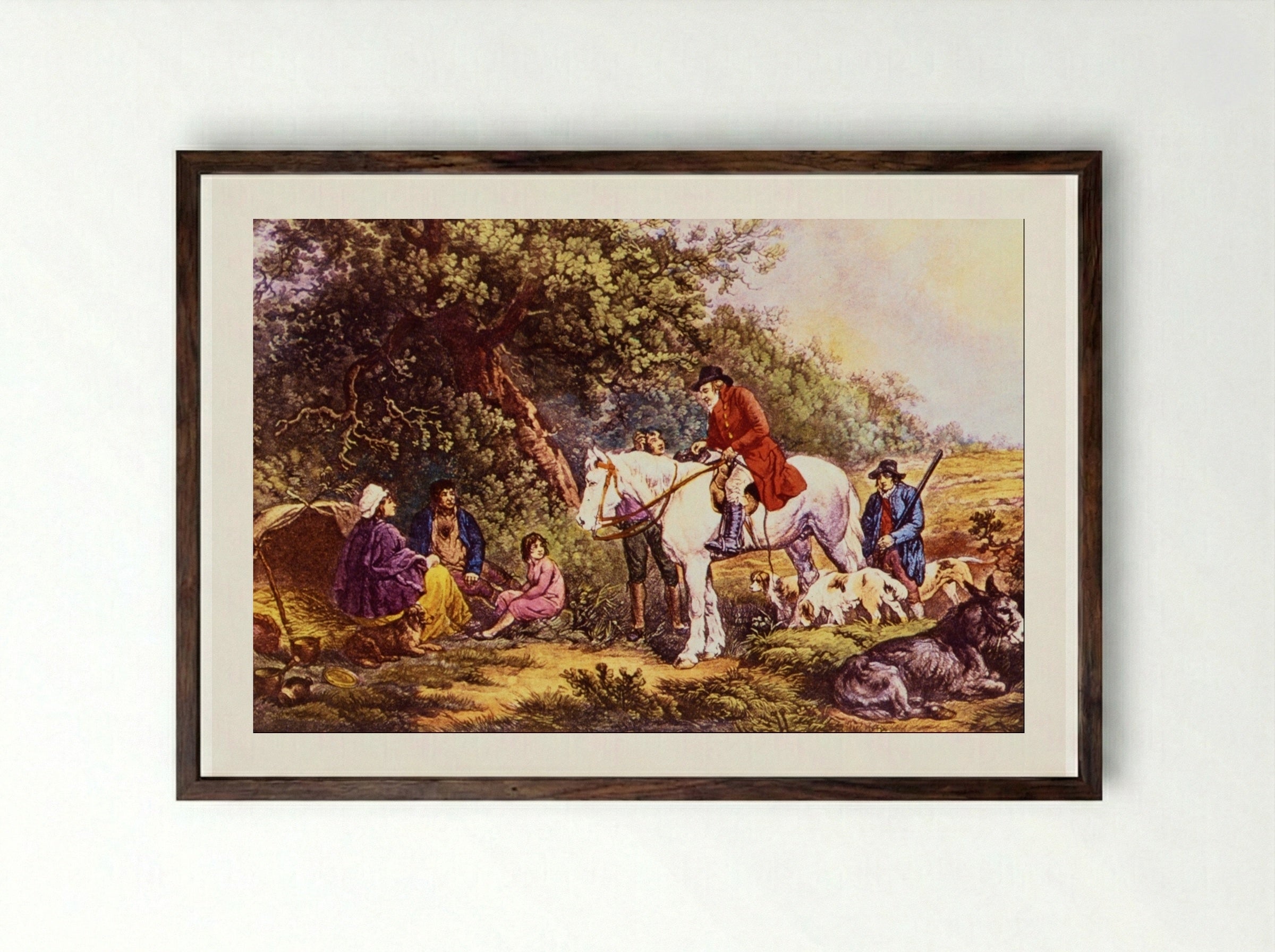 Morning (The Benevolent Sportsman) - George Morland - Framed Print Dark Wood