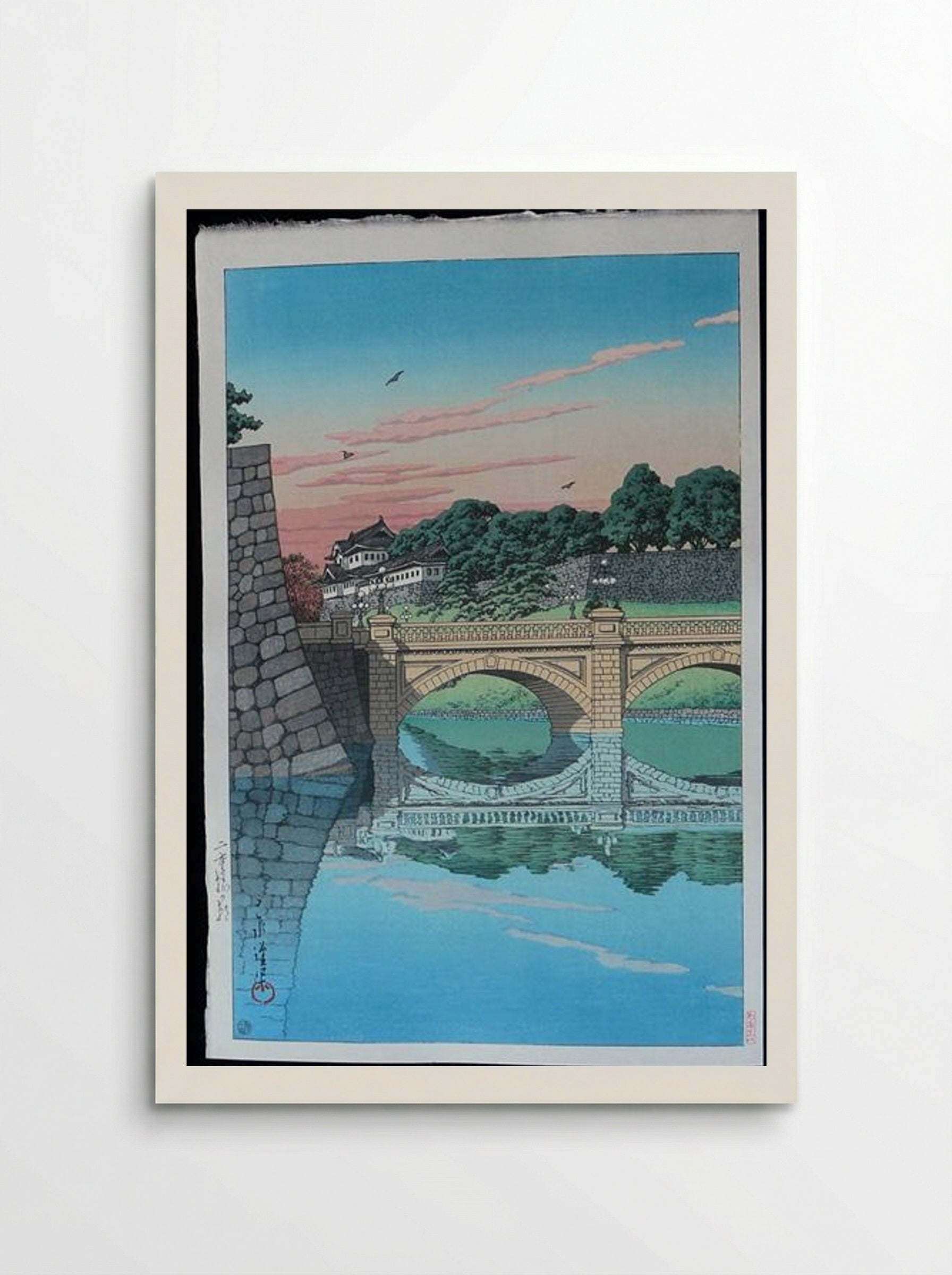 Morning at Nijubashi Bridge - Hasui Kawase - Poster
